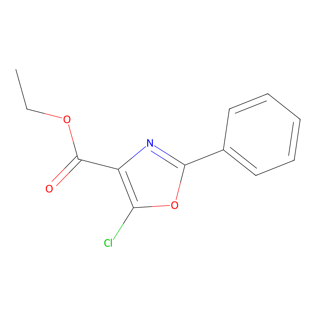 Ethyl 5-chloro-2-phenyloxazole-4-carboxylate molecular structure, CAS 855405-24-2