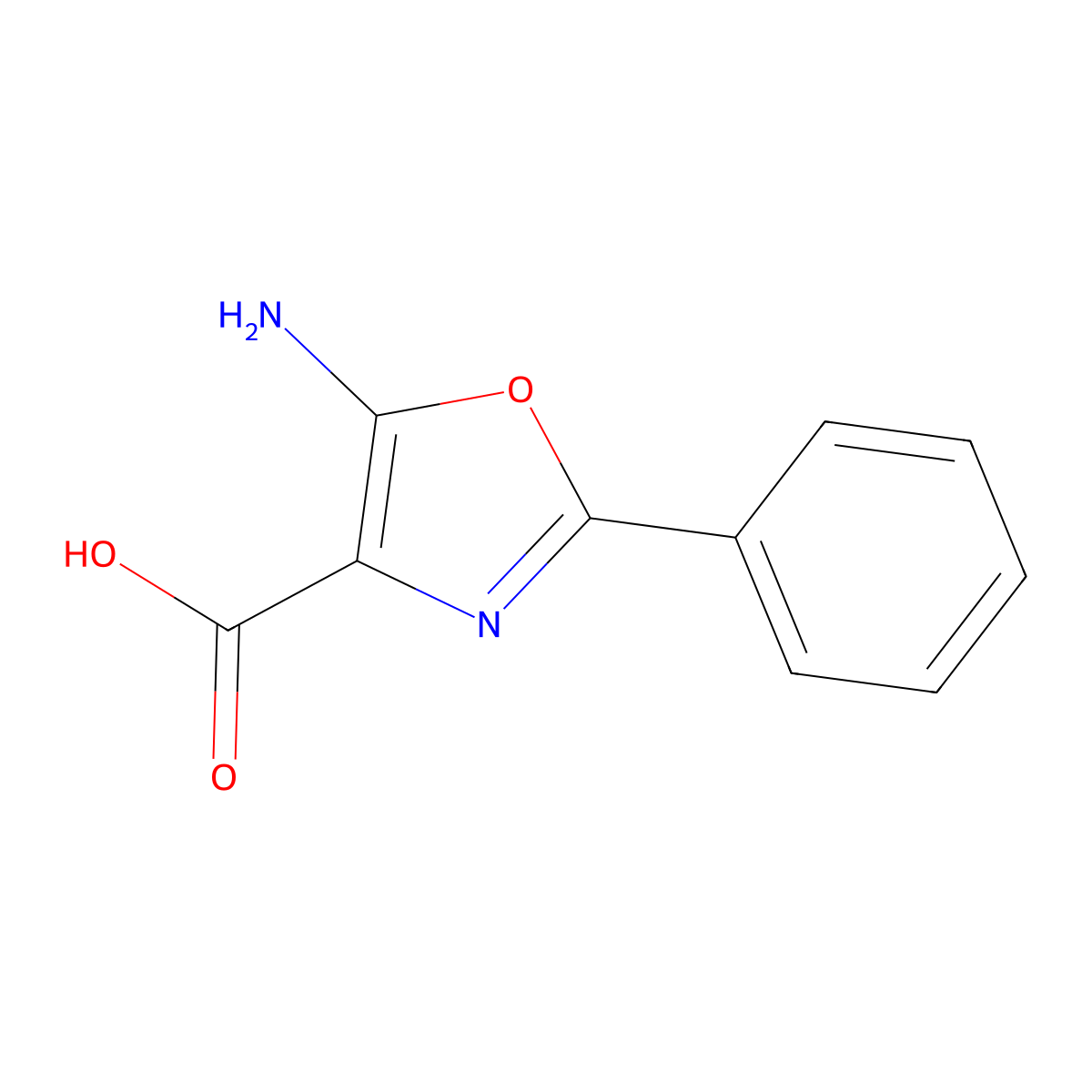 5-Amino-2-phenyl-1,3-oxazole-4-carboxylic acid molecular structure, CAS 855405-30-0