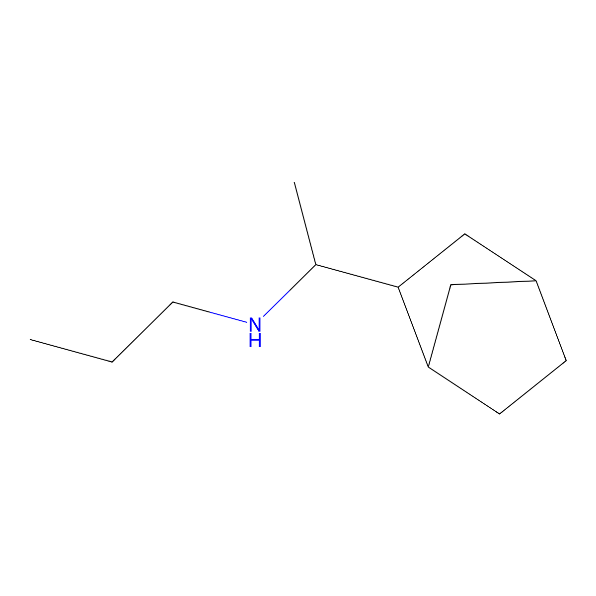 (1-{Bicyclo[2.2.1]heptan-2-YL}ethyl)(propyl)amine molecular structure, CAS 85542-14-9