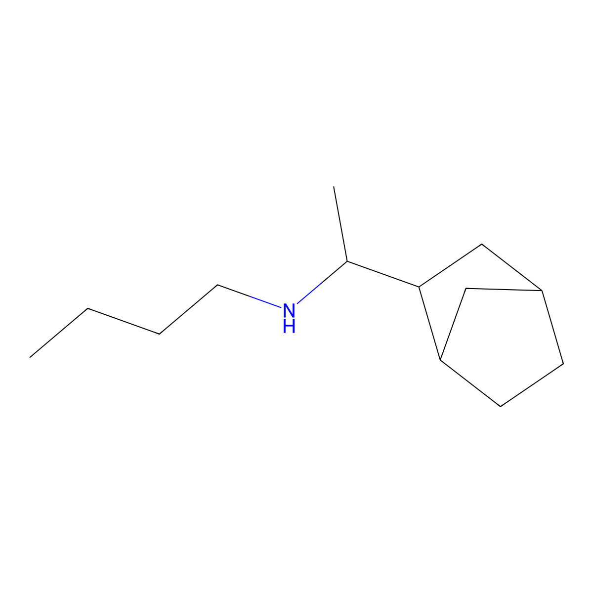 (1-{Bicyclo[2.2.1]heptan-2-YL}ethyl)(butyl)amine molecular structure, CAS 85542-15-0