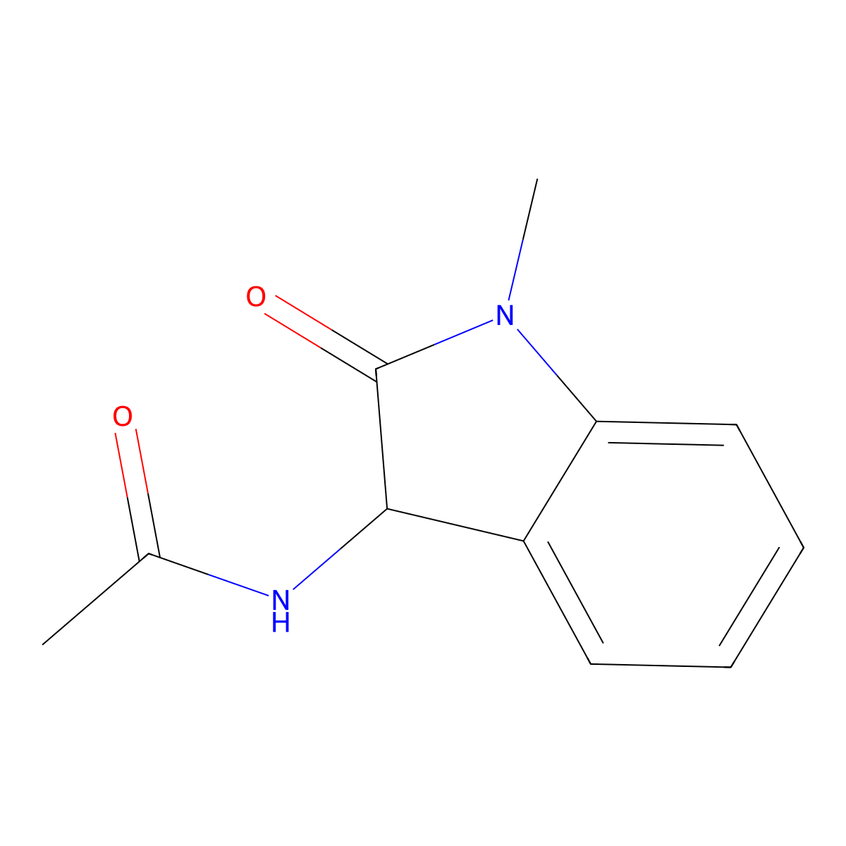 N-(1-methyl-2-oxo-2,3-dihydro-1H-indol-3-yl)acetamide molecular structure, CAS 855420-26-7