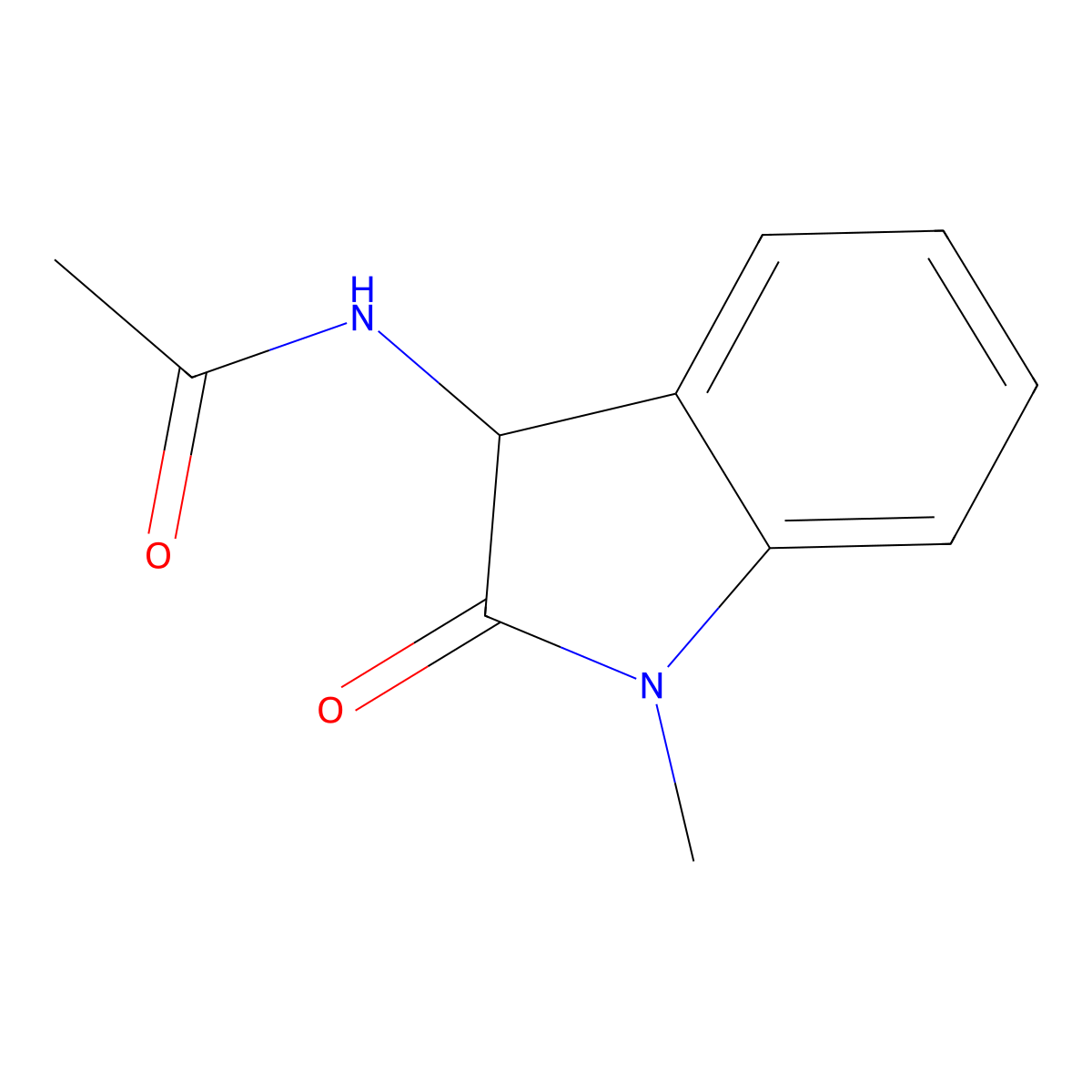 N-(1-methyl-2-oxo-2,3-dihydro-1H-indol-3-yl)acetamide molecular structure, CAS 855420-26-7