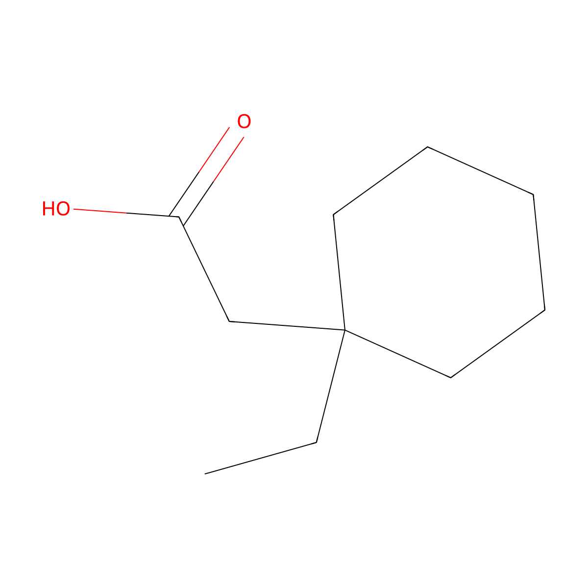 1-Ethylcyclohexaneacetic acid molecular structure, CAS 855420-99-4