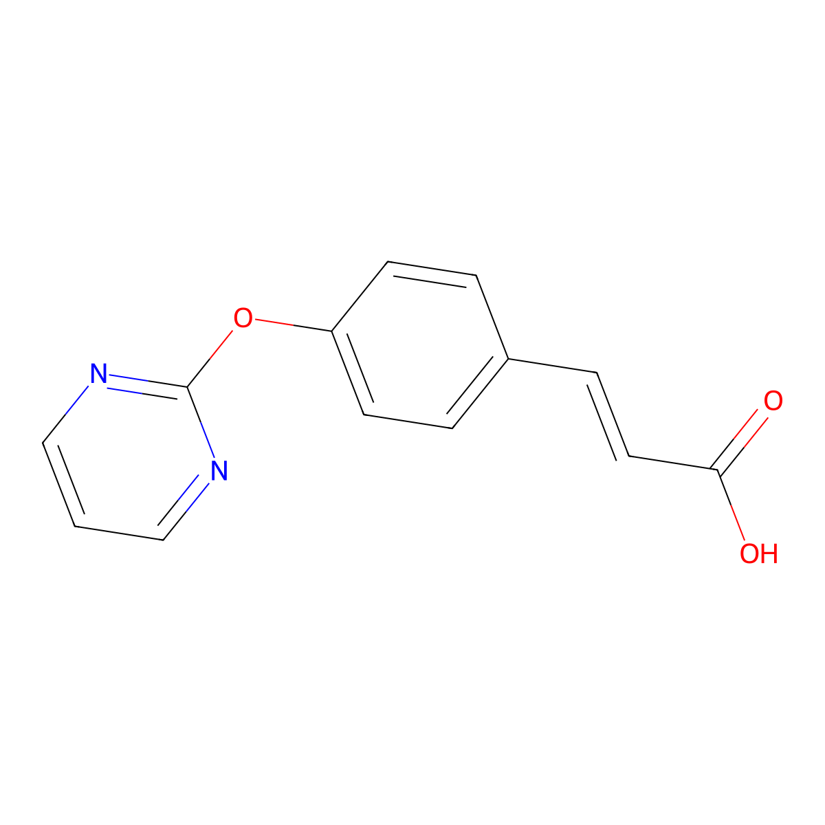 3-[4-(2-Pyrimidinyloxy)phenyl]acrylic acid molecular structure, CAS 855423-32-4