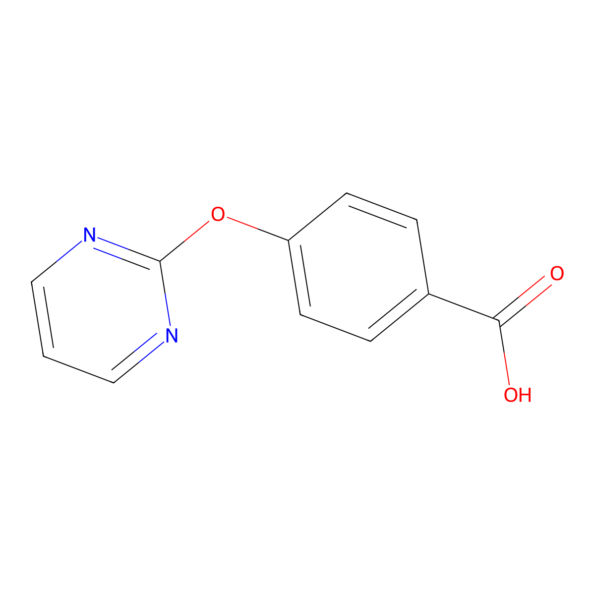 4-(Pyrimidin-2-yloxy)-benzoic acid molecular structure, CAS 855423-33-5