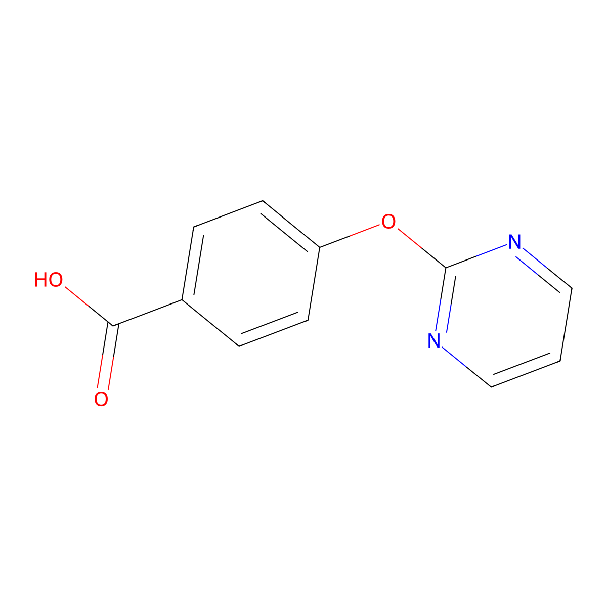 4-(Pyrimidin-2-yloxy)-benzoic acid molecular structure, CAS 855423-33-5