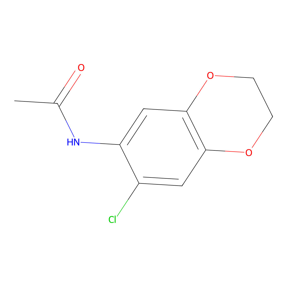 N-(7-chloro-2,3-dihydro-1,4-benzodioxin-6-yl)acetamide molecular structure, CAS 855423-34-6