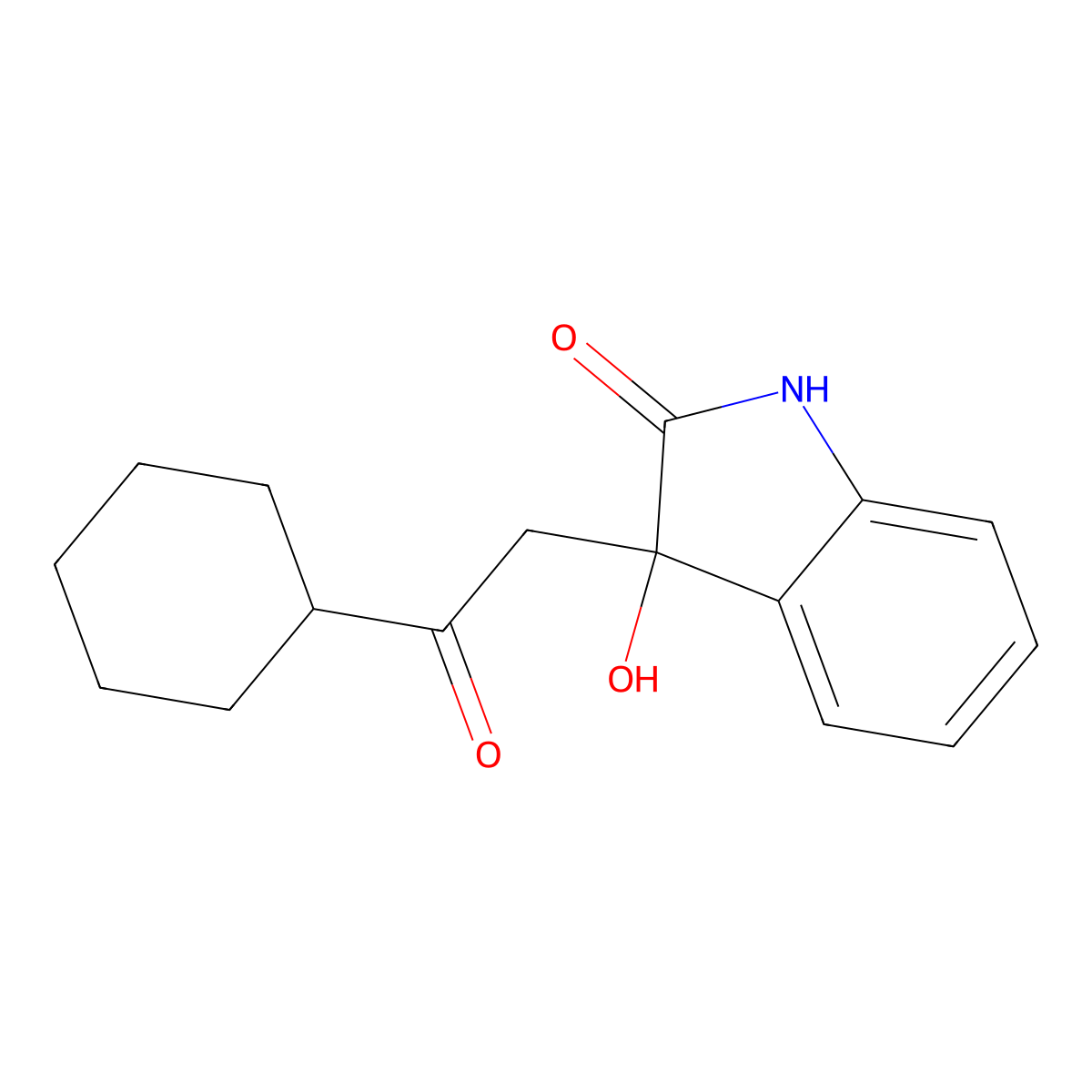 3-(2-Cyclohexyl-2-oxoethyl)-3-hydroxyindolin-2-one molecular structure, CAS 855424-08-7