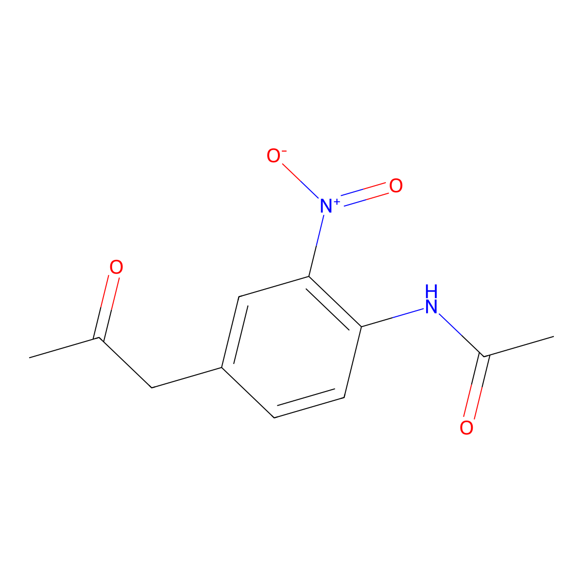 N-(2-nitro-4-(2-oxopropyl)phenyl)acetamide molecular structure, CAS 855444-68-7
