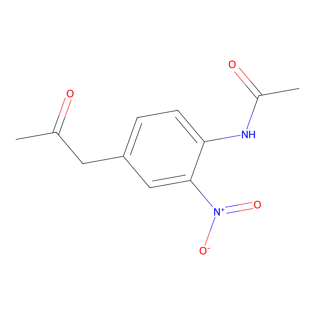 N-(2-nitro-4-(2-oxopropyl)phenyl)acetamide molecular structure, CAS 855444-68-7