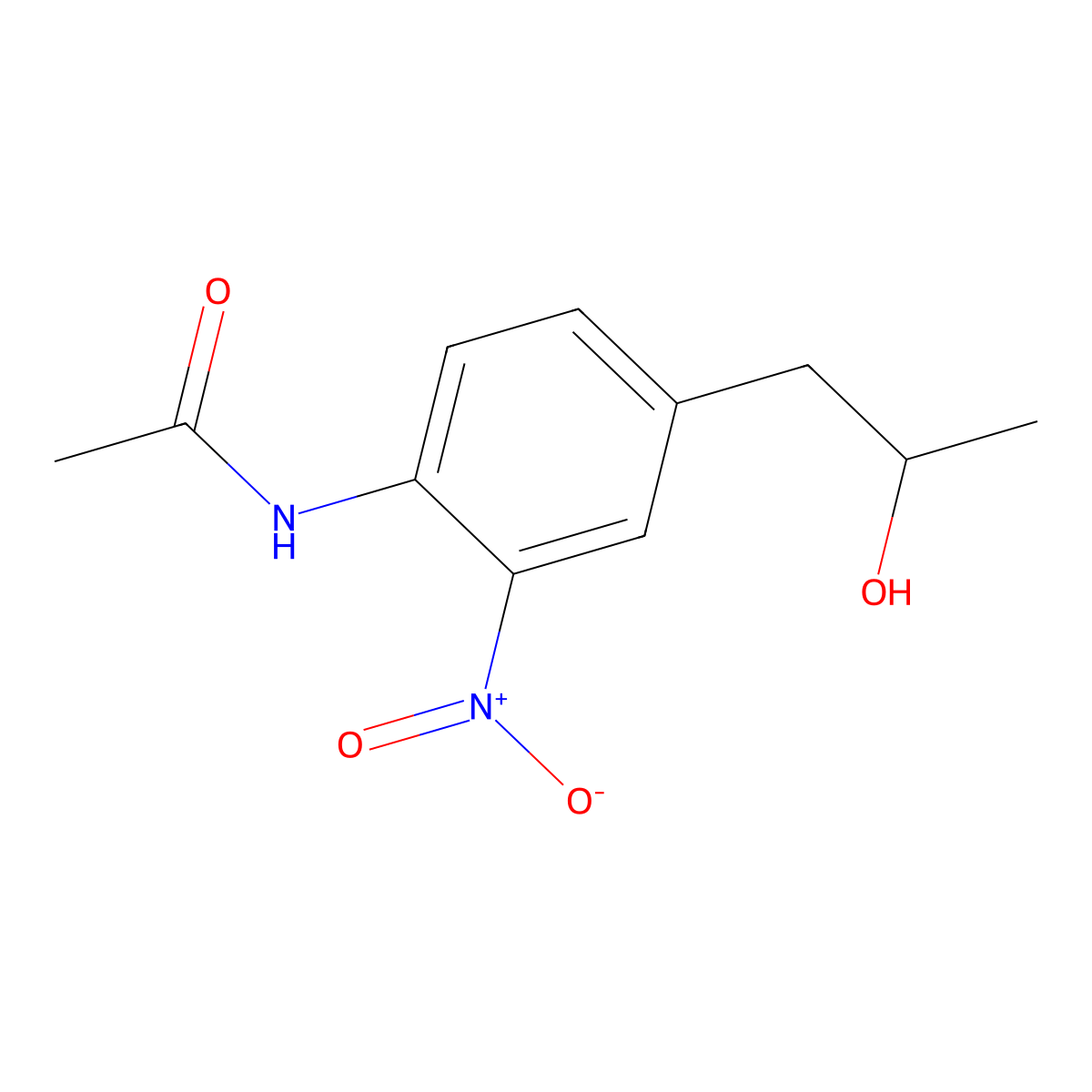 N-(4-(2-hydroxypropyl)-2-nitrophenyl)acetamide molecular structure, CAS 855444-69-8
