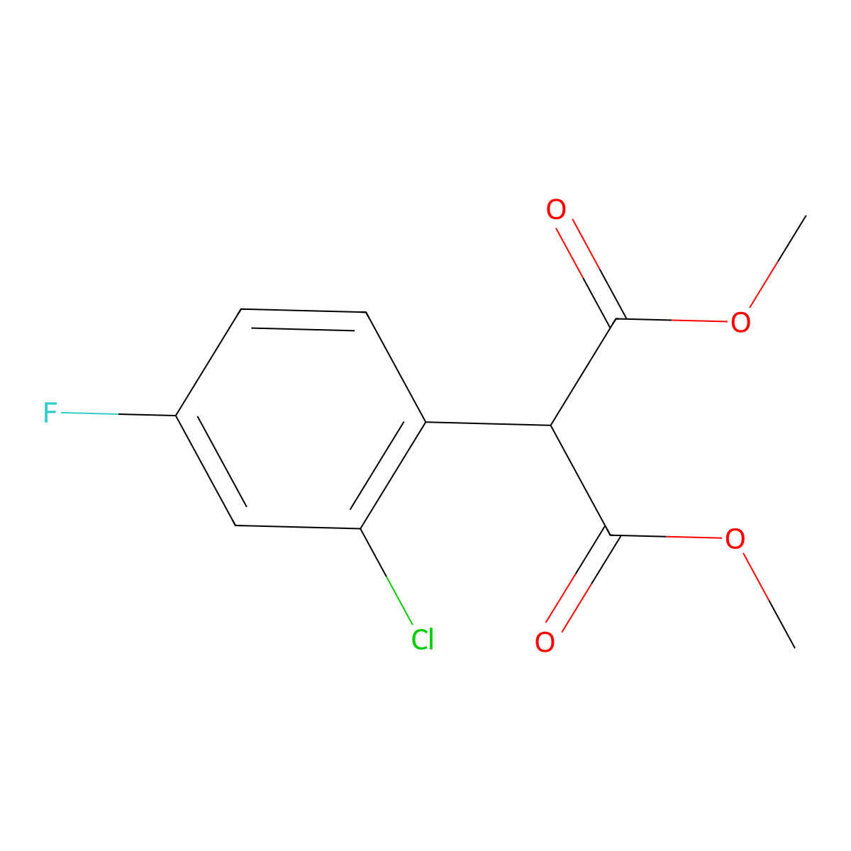 Dimethyl 2-chloro-4-fluorophenylmalonate molecular structure, CAS 855446-00-3