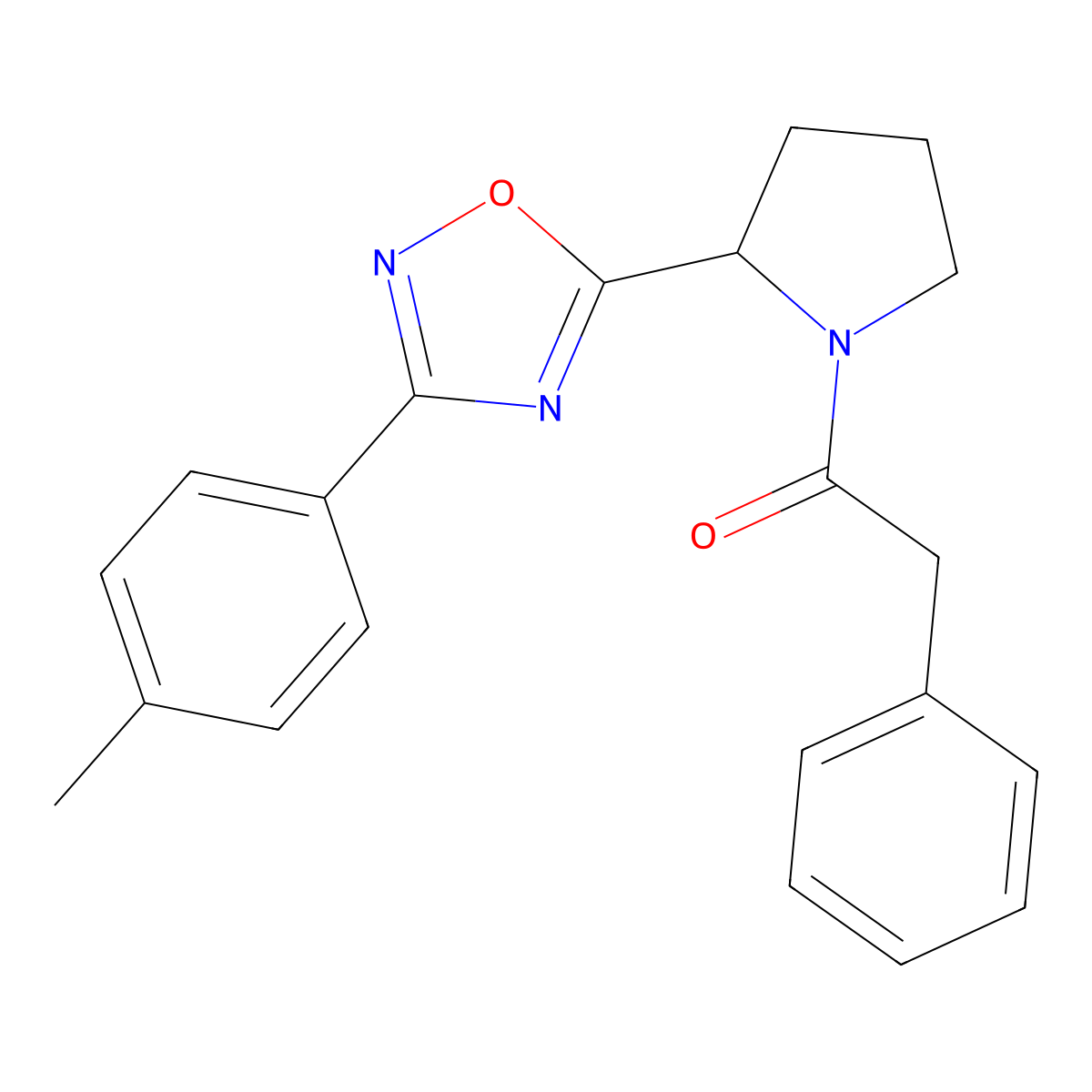 3-(4-Methylphenyl)-5-[1-(phenylacetyl)pyrrolidin-2-yl]-1,2,4-oxadiazole molecular structure, CAS 855459-91-5