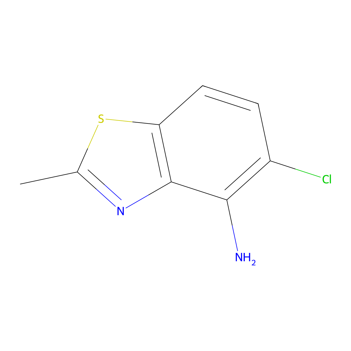 5-Chloro-2-methyl-1,3-benzothiazol-4-amine molecular structure, CAS 855463-87-5