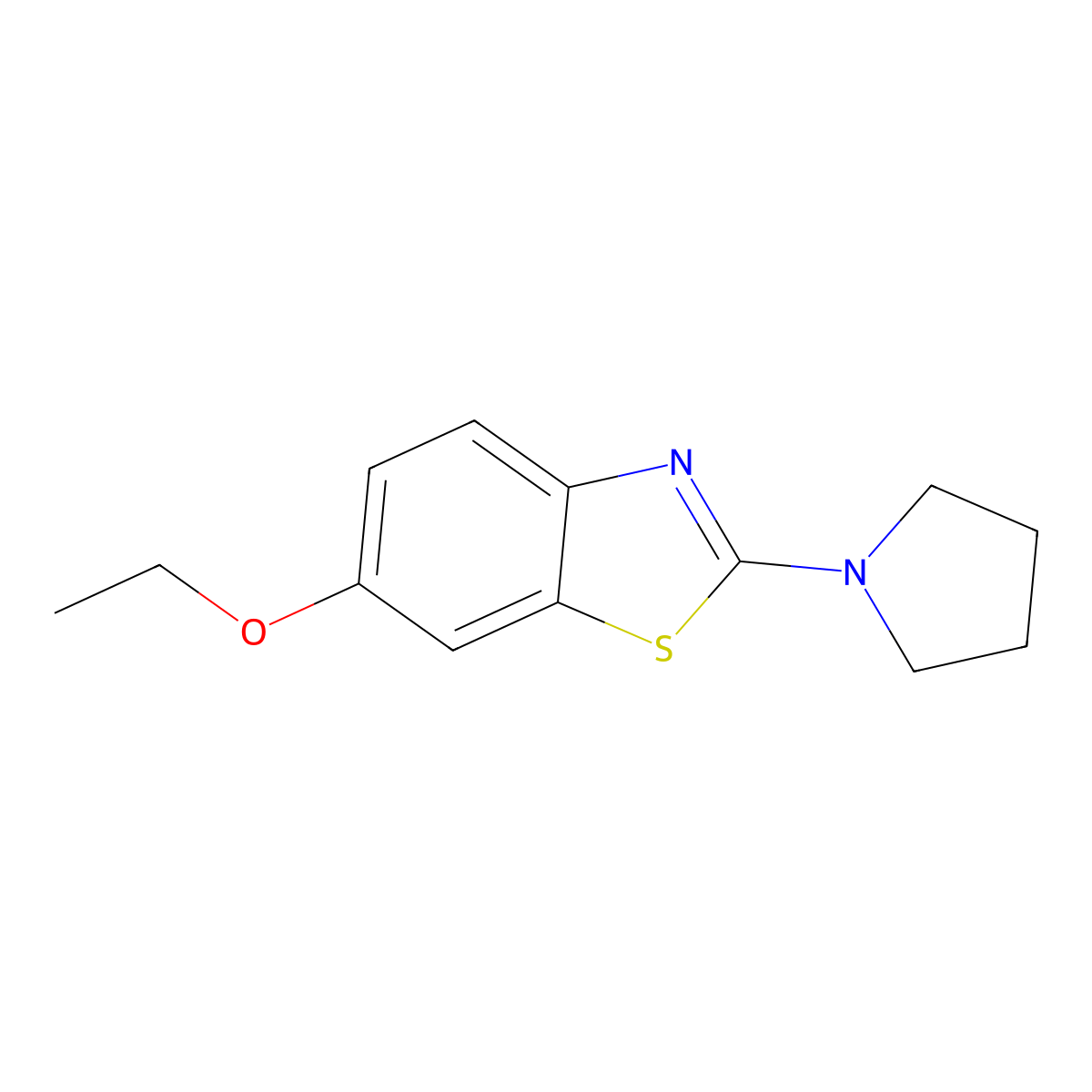 6-Ethoxy-2-(pyrrolidin-1-yl)benzo[d]thiazole molecular structure, CAS 855465-18-8