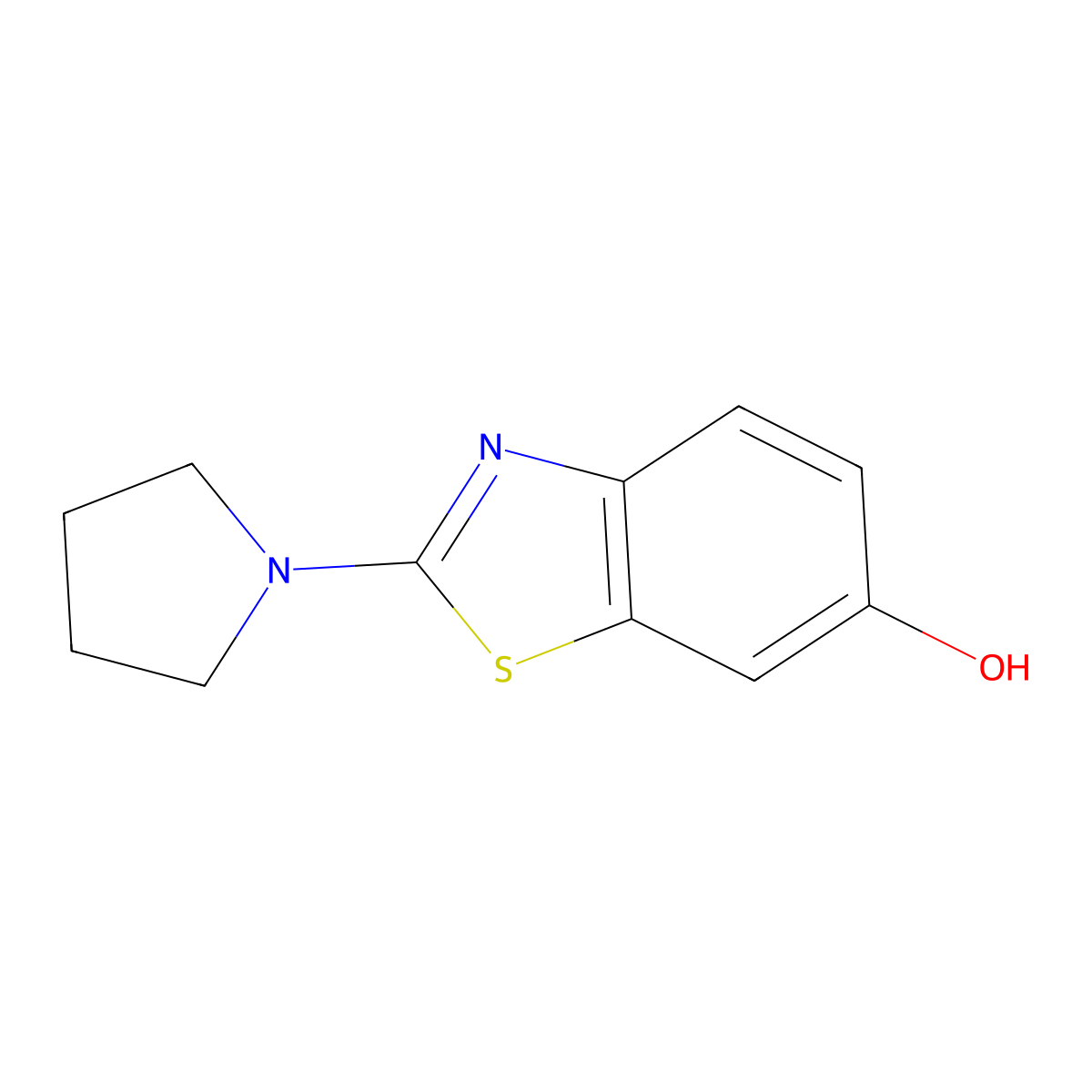 2-Pyrrolidin-1-yl-1,3-benzothiazol-6-ol molecular structure, CAS 855467-31-1