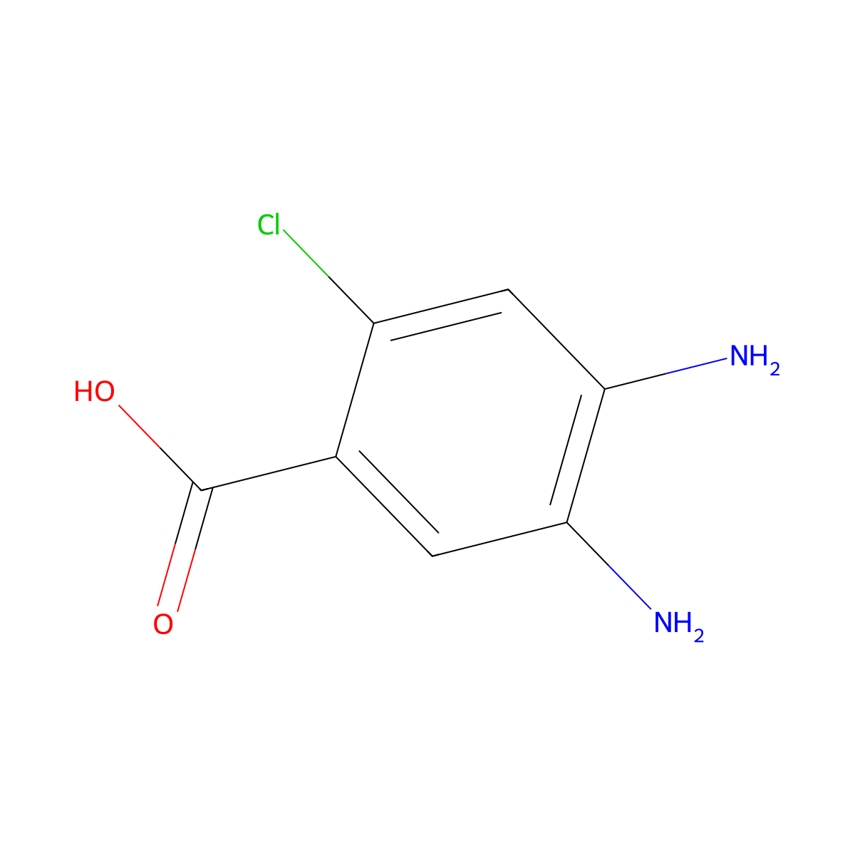 4,5-Diamino-2-chlorobenzoic acid molecular structure, CAS 855470-71-2