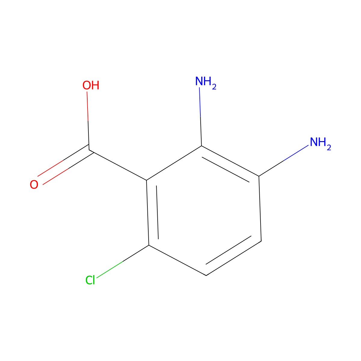 2,3-Diamino-6-chlorobenzoic acid molecular structure, CAS 855470-73-4