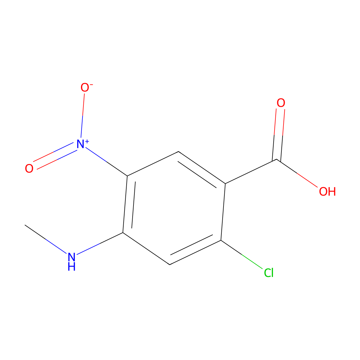 2-Chloro-4-(methylamino)-5-nitrobenzoic acid molecular structure, CAS 855471-18-0