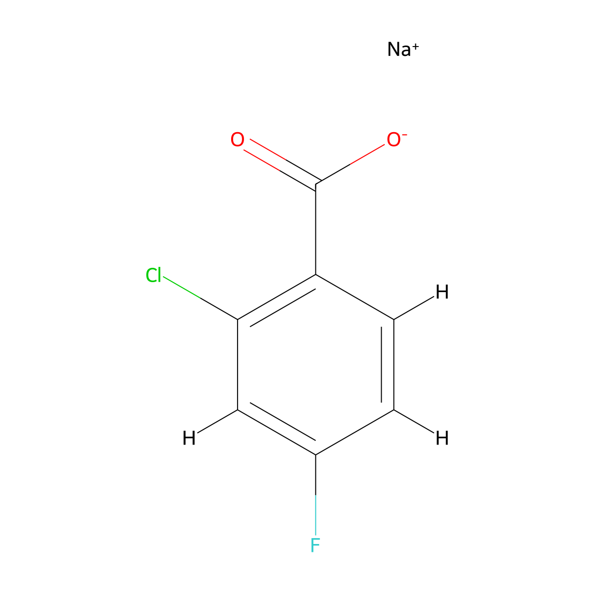 Benzoic acid, 2-chloro-4-fluoro-, sodium salt (1:1) molecular structure, CAS 855471-43-1