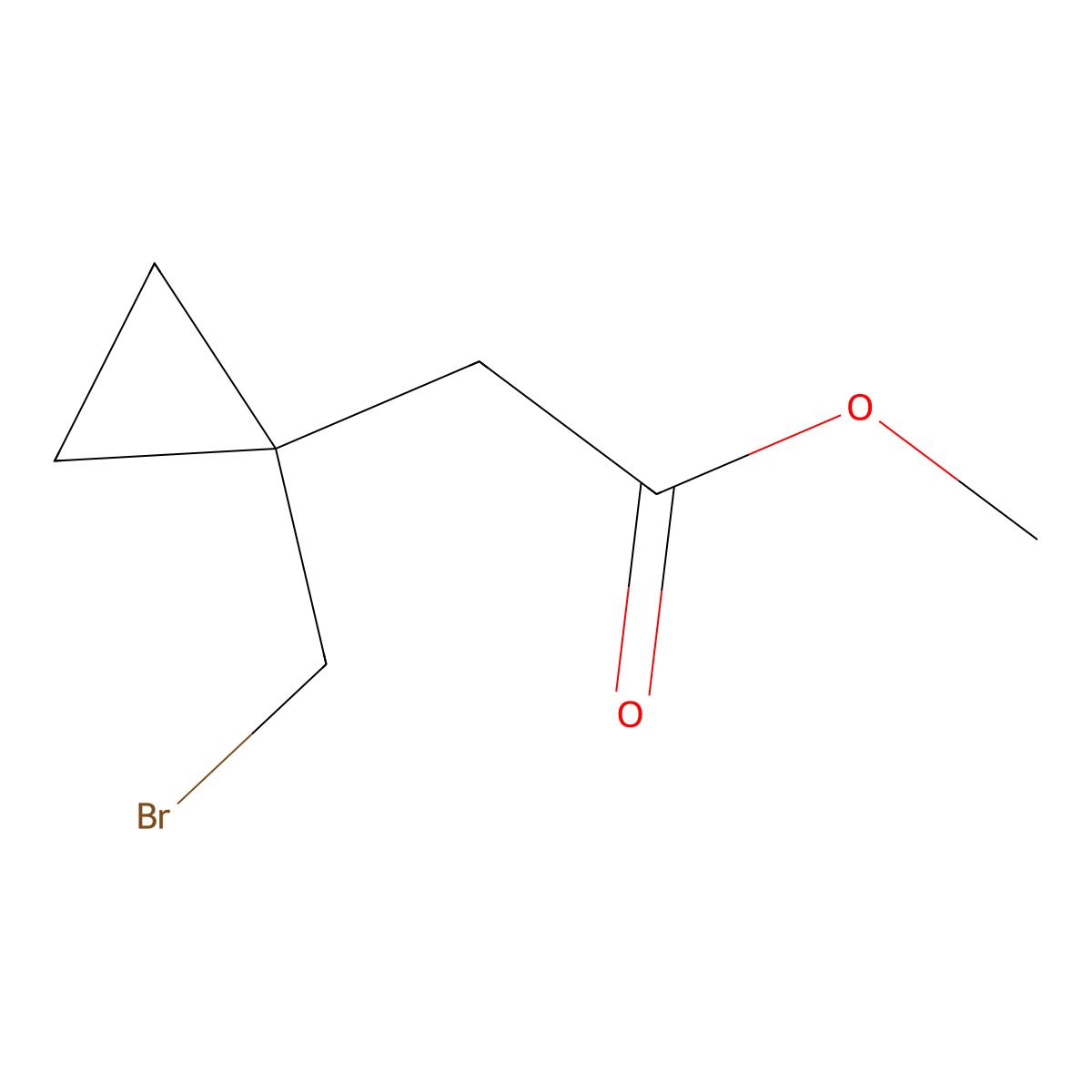 Methyl 1-(bromomethyl)cyclopropaneacetate molecular structure, CAS 855473-50-6
