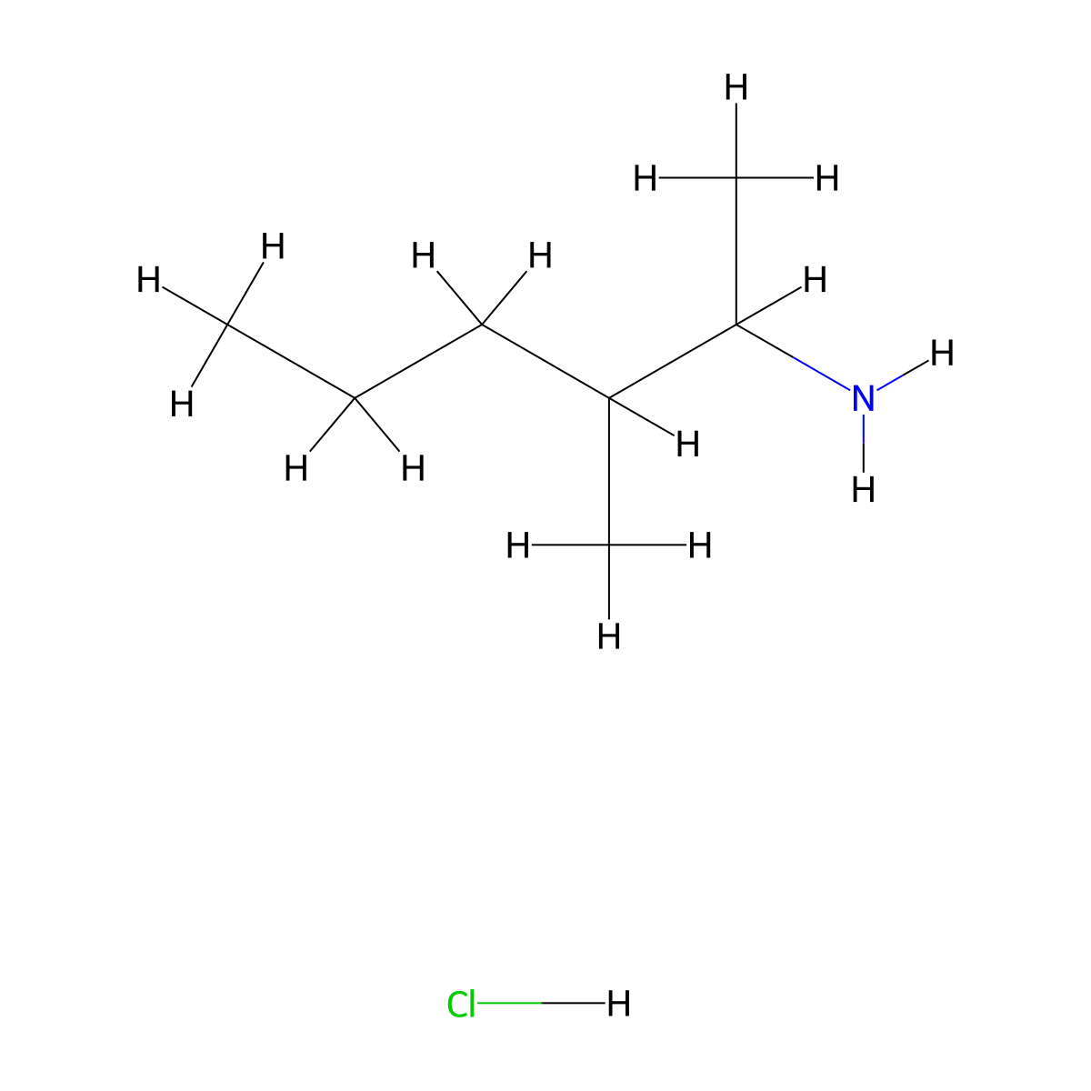 3-Methylhexan-2-amine hydrochloride molecular structure, CAS 855475-52-4
