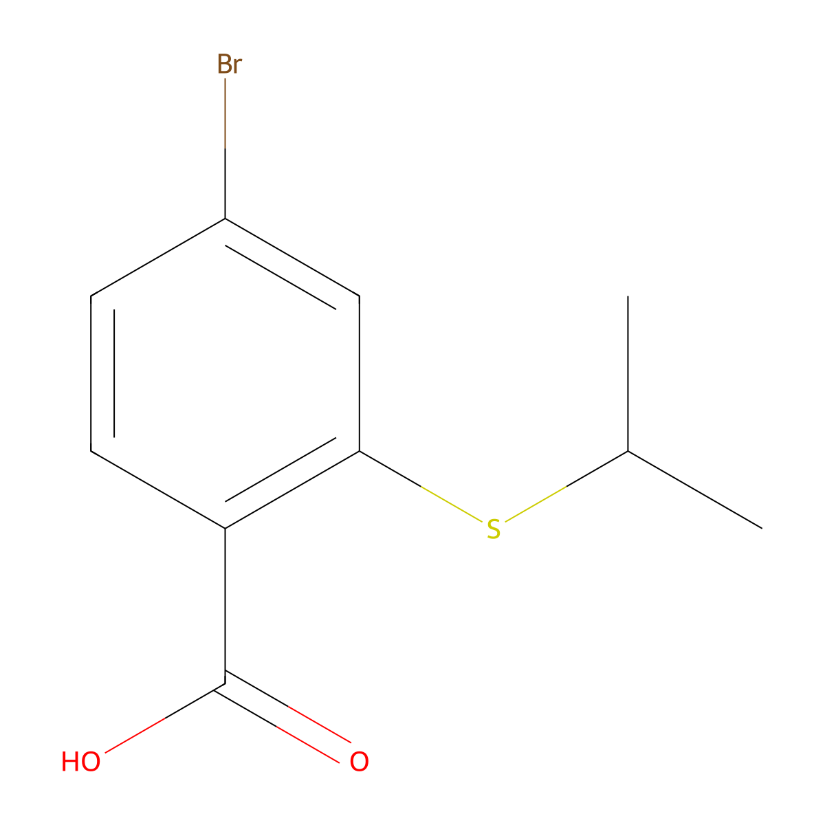 4-Bromo-2-(isopropylthio)benzoic acid molecular structure, CAS 855482-42-7