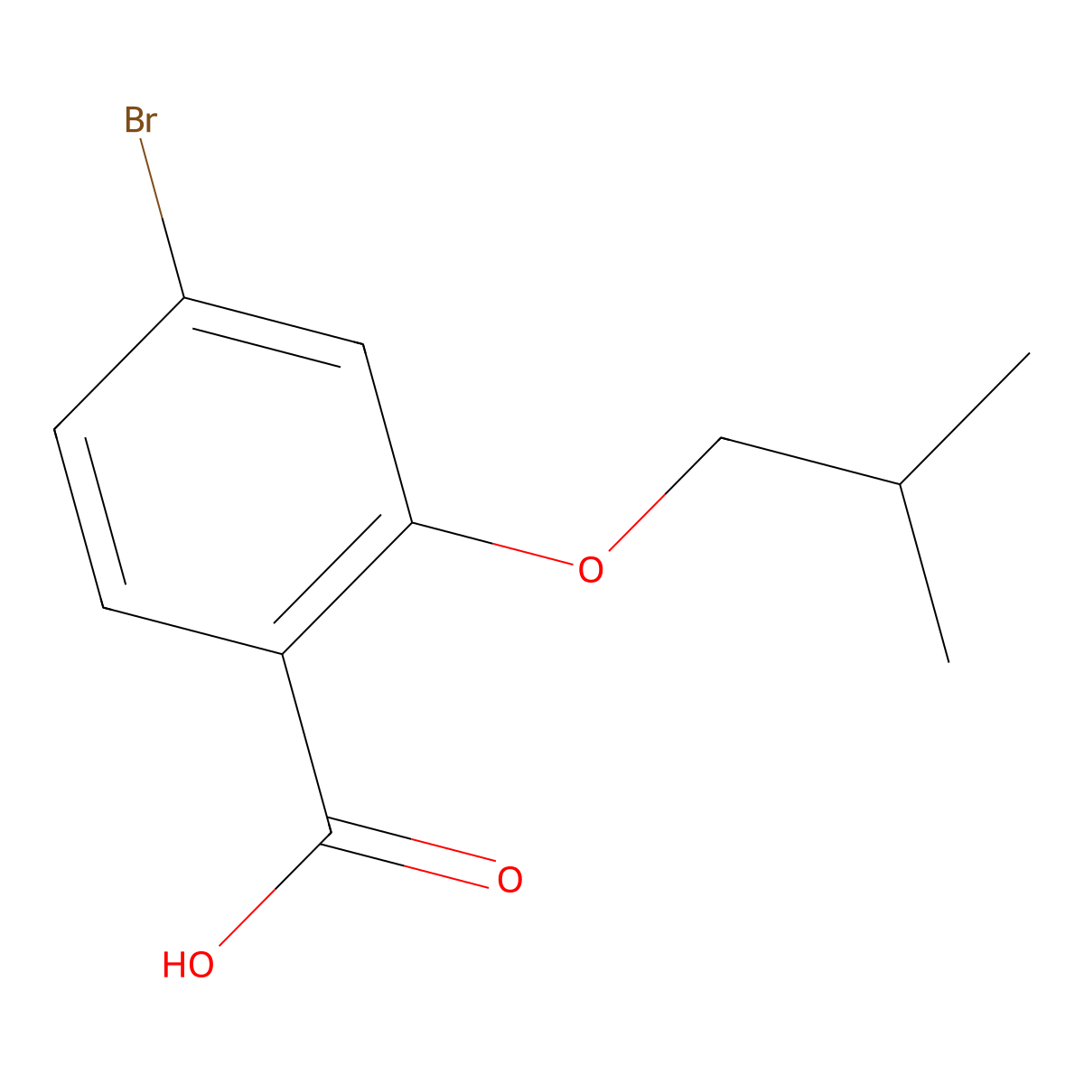 4-Bromo-2-isobutoxybenzoic acid molecular structure, CAS 855482-59-6