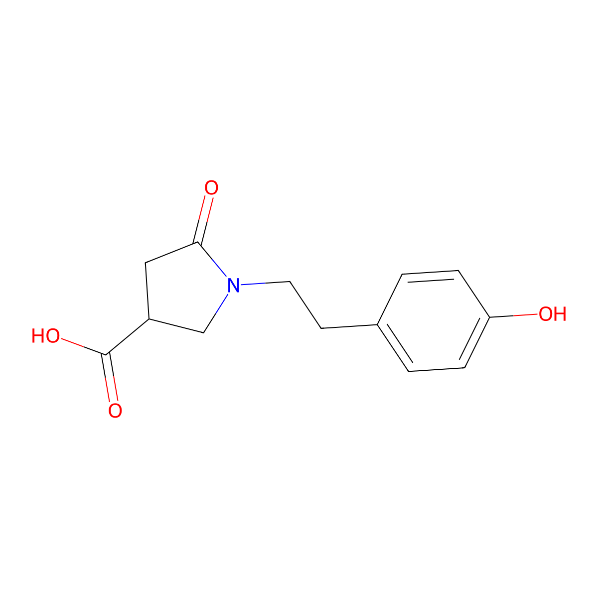1-[2-(4-Hydroxyphenyl)ethyl]-5-oxopyrrolidine-3-carboxylic acid molecular structure, CAS 855496-61-6