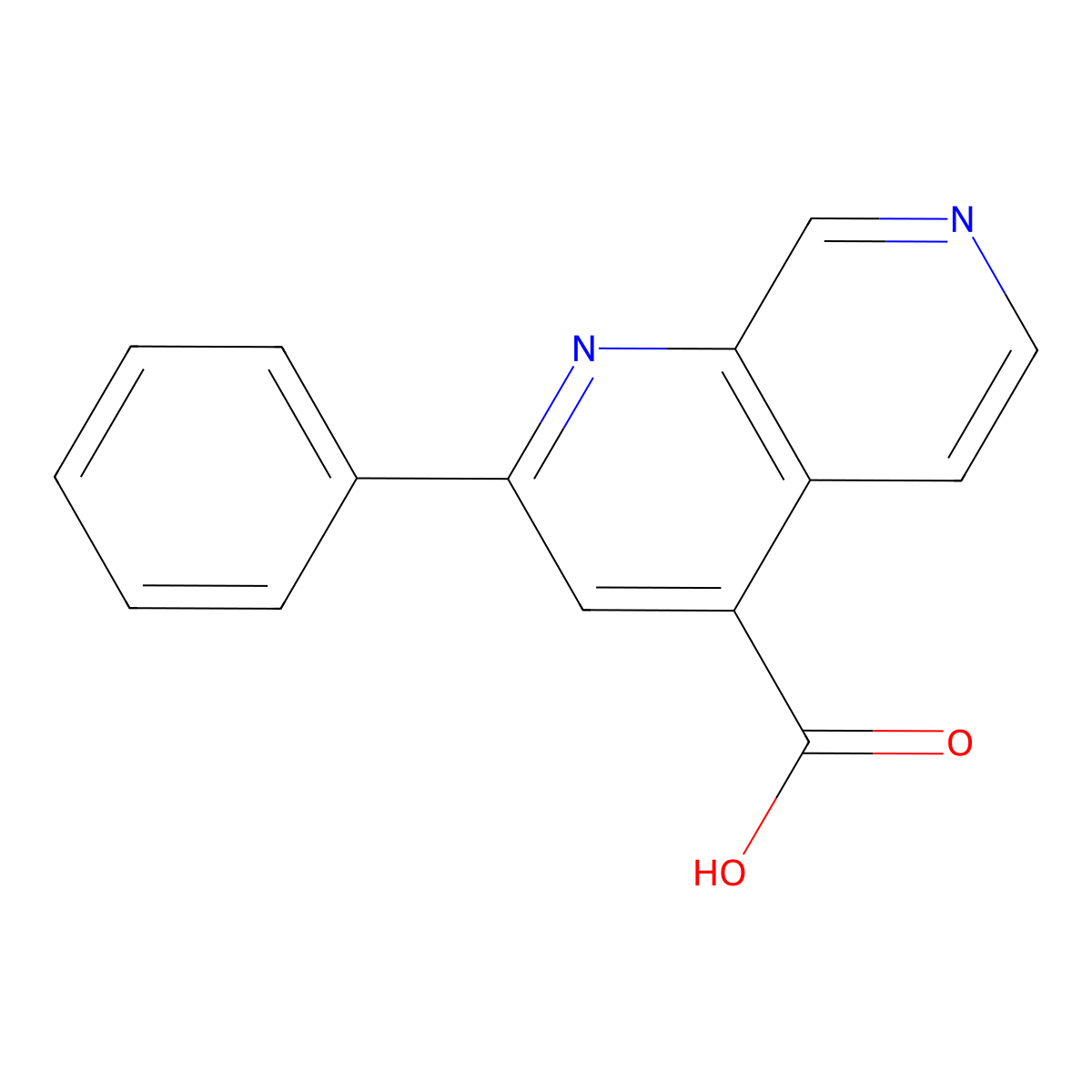 2-Phenyl-1,7-naphthyridine-4-carboxylic acid molecular structure, CAS 855521-66-3