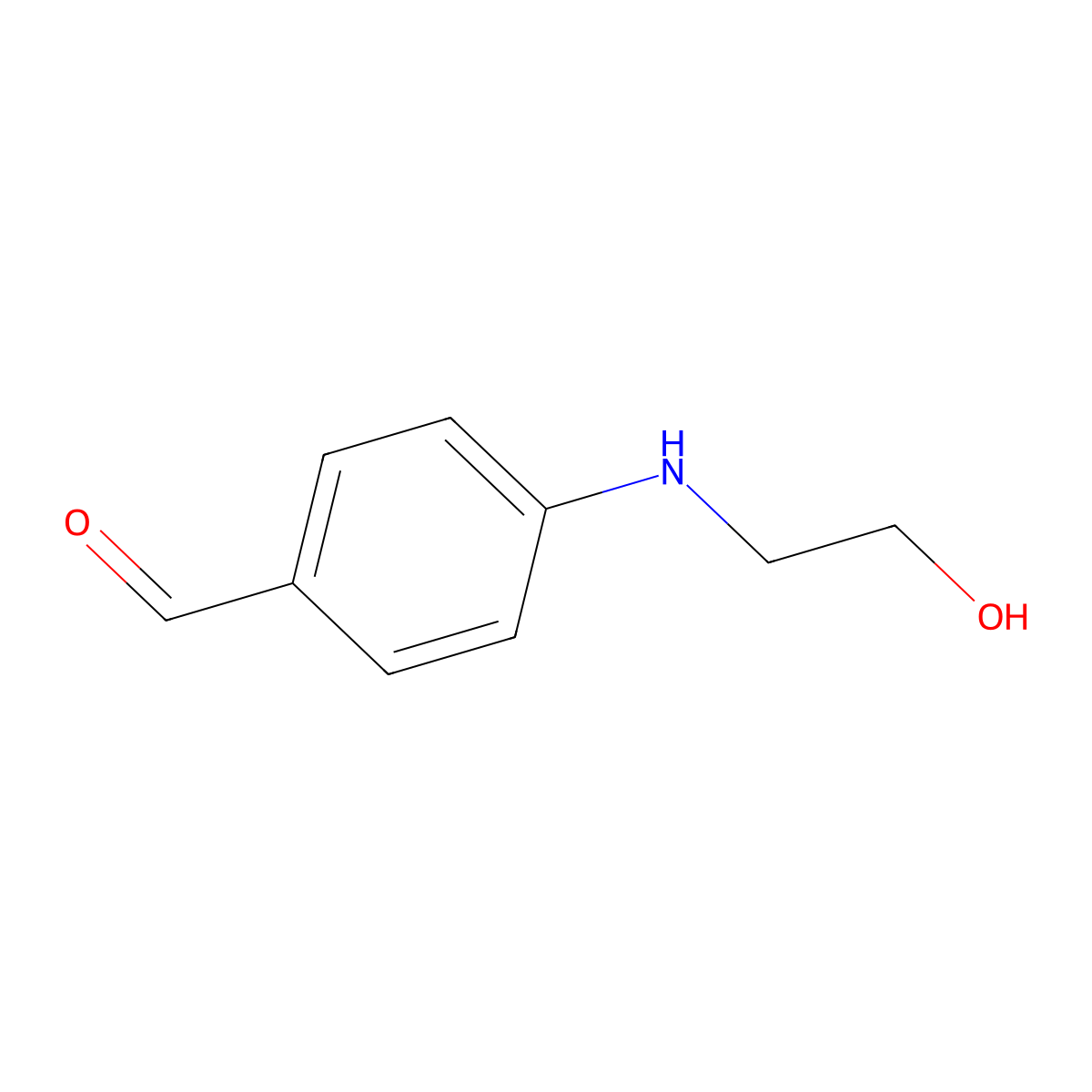 4-((2-Hydroxyethyl)amino)benzaldehyde molecular structure, CAS 855525-78-9