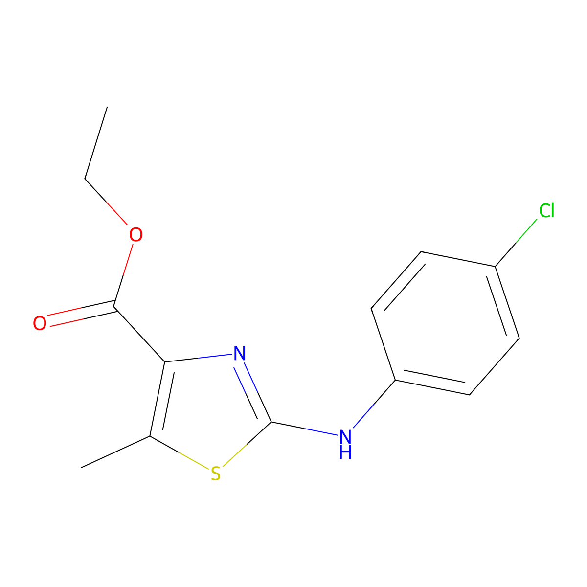 2-(4-Chloro-phenylamino)-5-methyl-thiazole-4-carboxylic acid ethyl ester molecular structure, CAS 855531-10-1