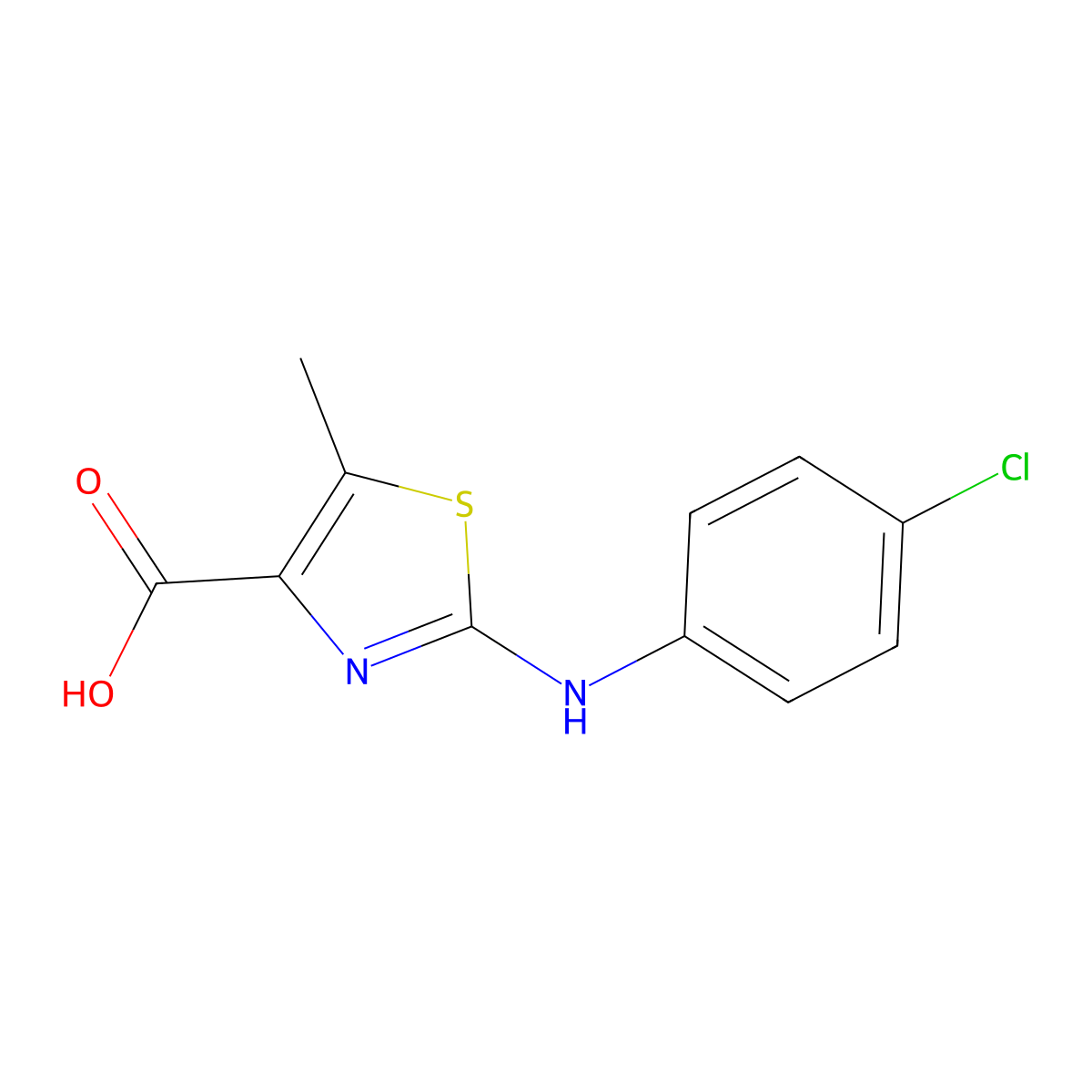 2-(4-Chloro-phenylamino)-5-methyl-thiazole-4-carboxylic acid molecular structure, CAS 855531-12-3