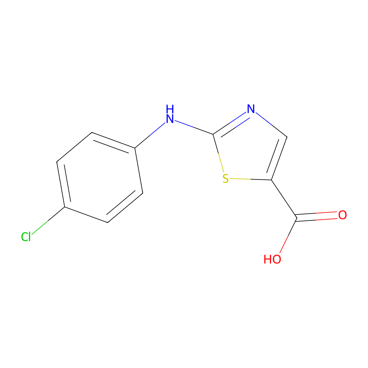 2-((4-Chlorophenyl)amino)thiazole-5-carboxylic acid molecular structure, CAS 855531-21-4