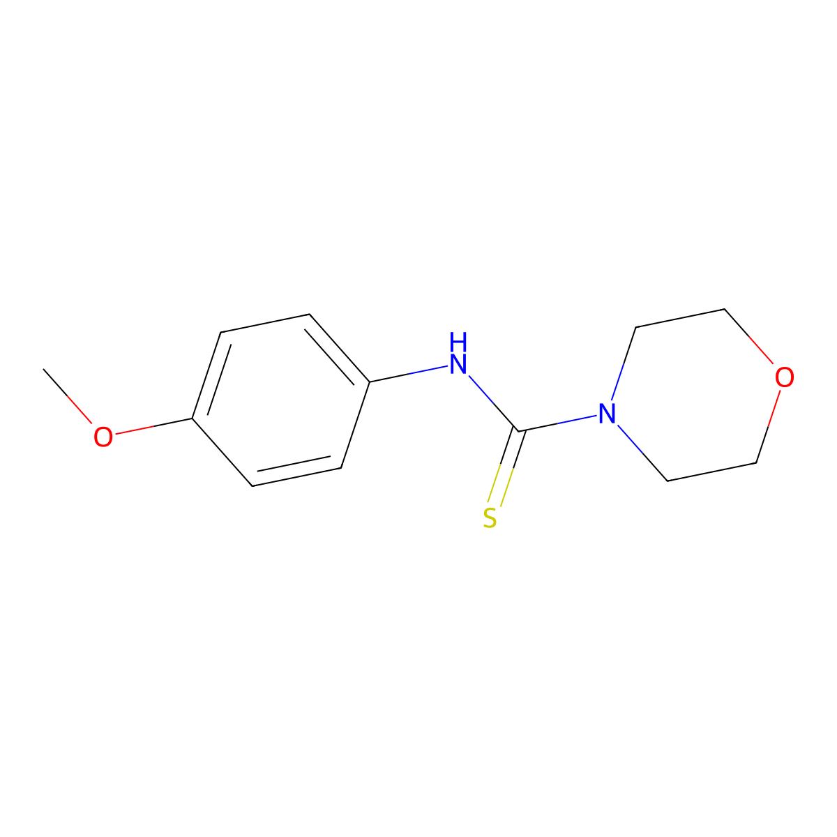N-(4-methoxyphenyl)morpholine-4-carbothioamide molecular structure, CAS 85557-18-2
