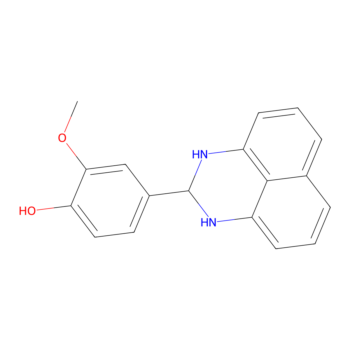 4-(2,3-dihydro-1H-perimidin-2-yl)-2-methoxyphenol molecular structure, CAS 85557-36-4