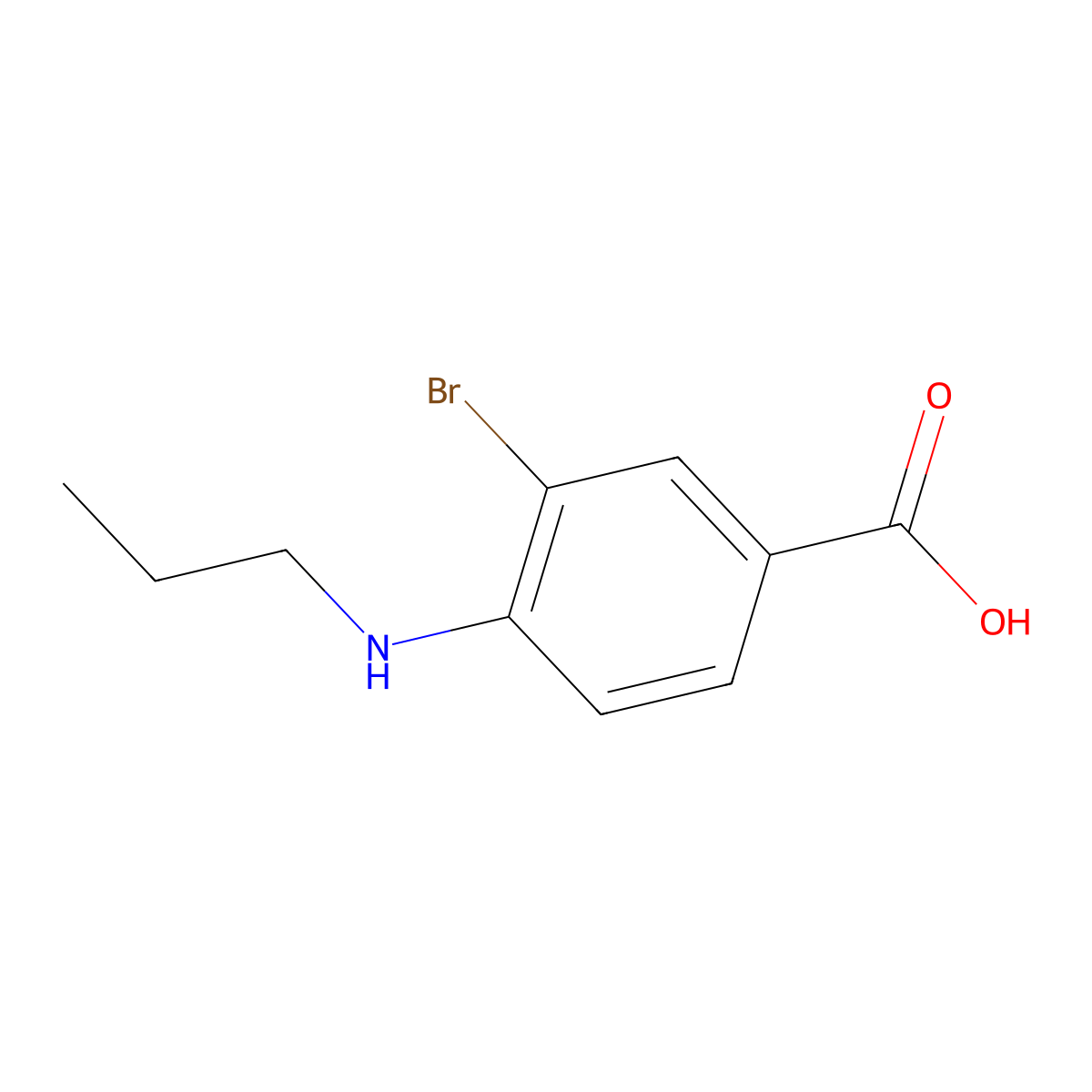 3-Bromo-4-(propylamino)benzoic acid molecular structure, CAS 855592-12-0