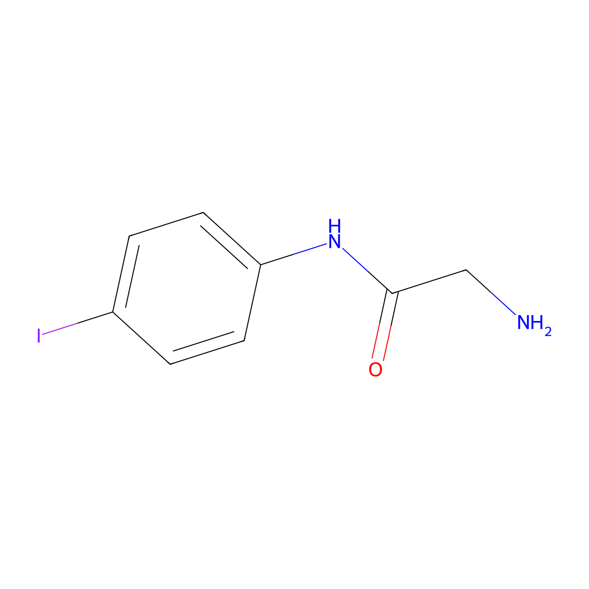2-amino-N-(4-iodophenyl)acetamide molecular structure, CAS 855594-21-7