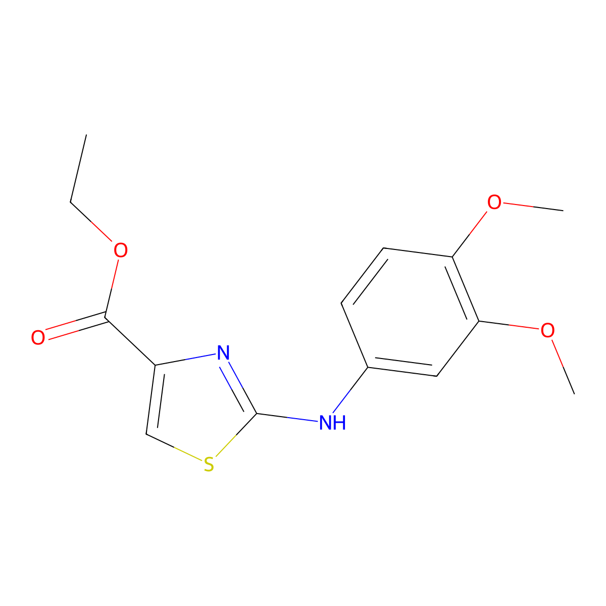 2-(3,4-Dimethoxy-phenylamino)-thiazole-4-carboxylic acid ethyl ester molecular structure, CAS 855596-52-0
