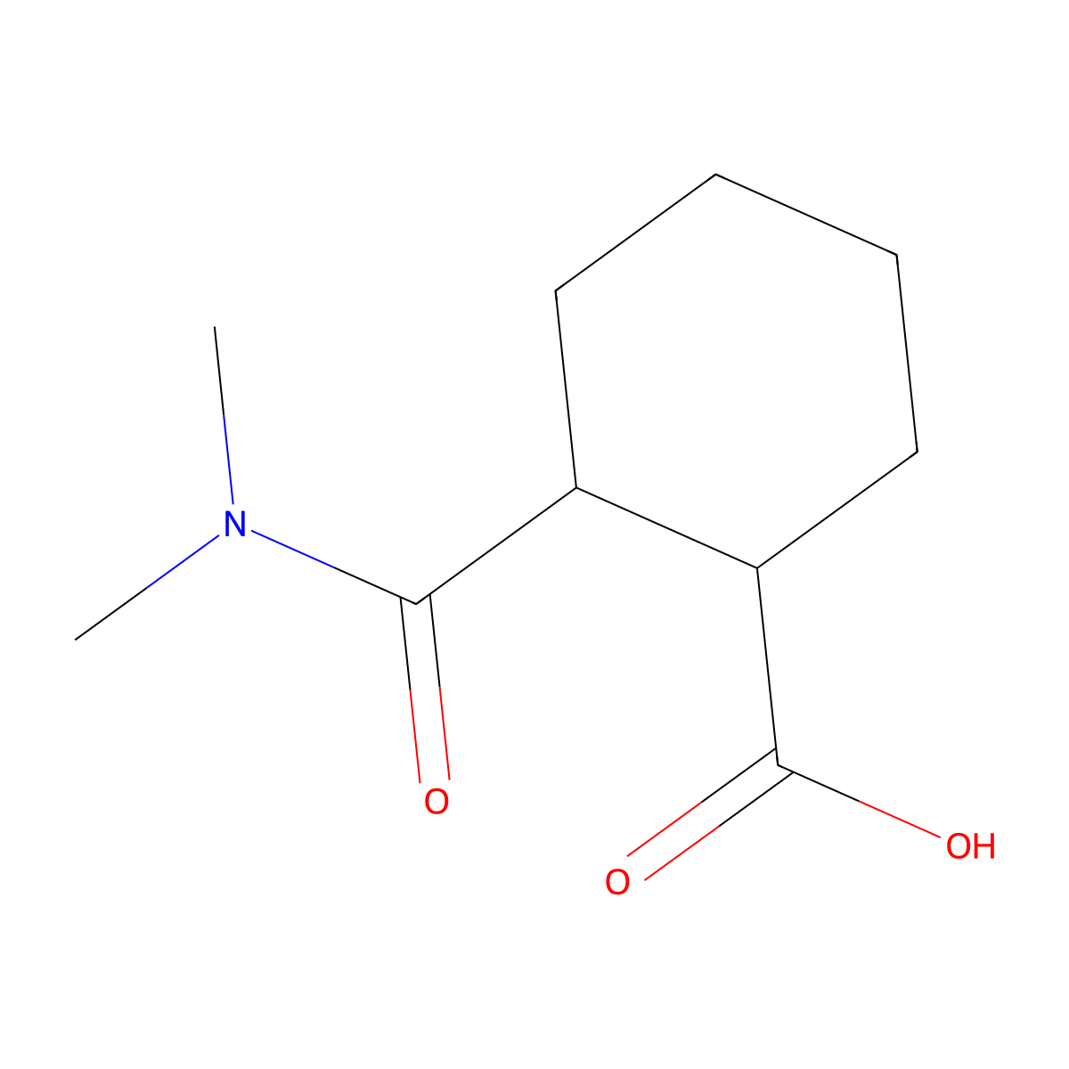 Cyclohexanecarboxylic acid, 2-[(dimethylamino)carbonyl] molecular structure, CAS 855600-01-0