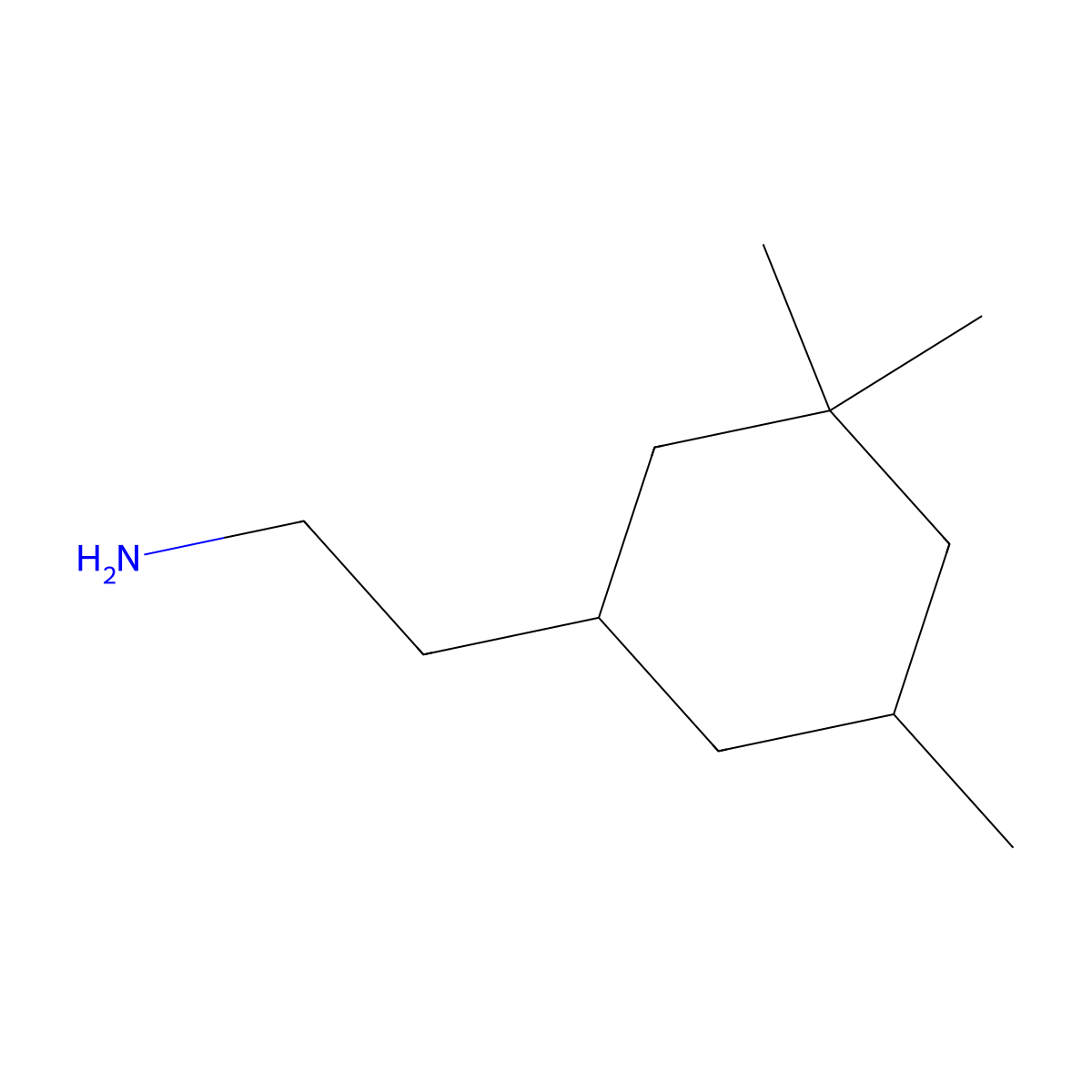 2-(3,3,5-Trimethylcyclohexyl)ethan-1-amine molecular structure, CAS 855603-95-1