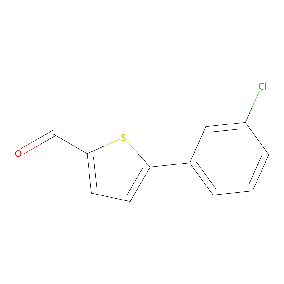 1-(5-(3-Chlorophenyl)thiophen-2-yl)ethan-1-one molecular structure, CAS 855609-52-8