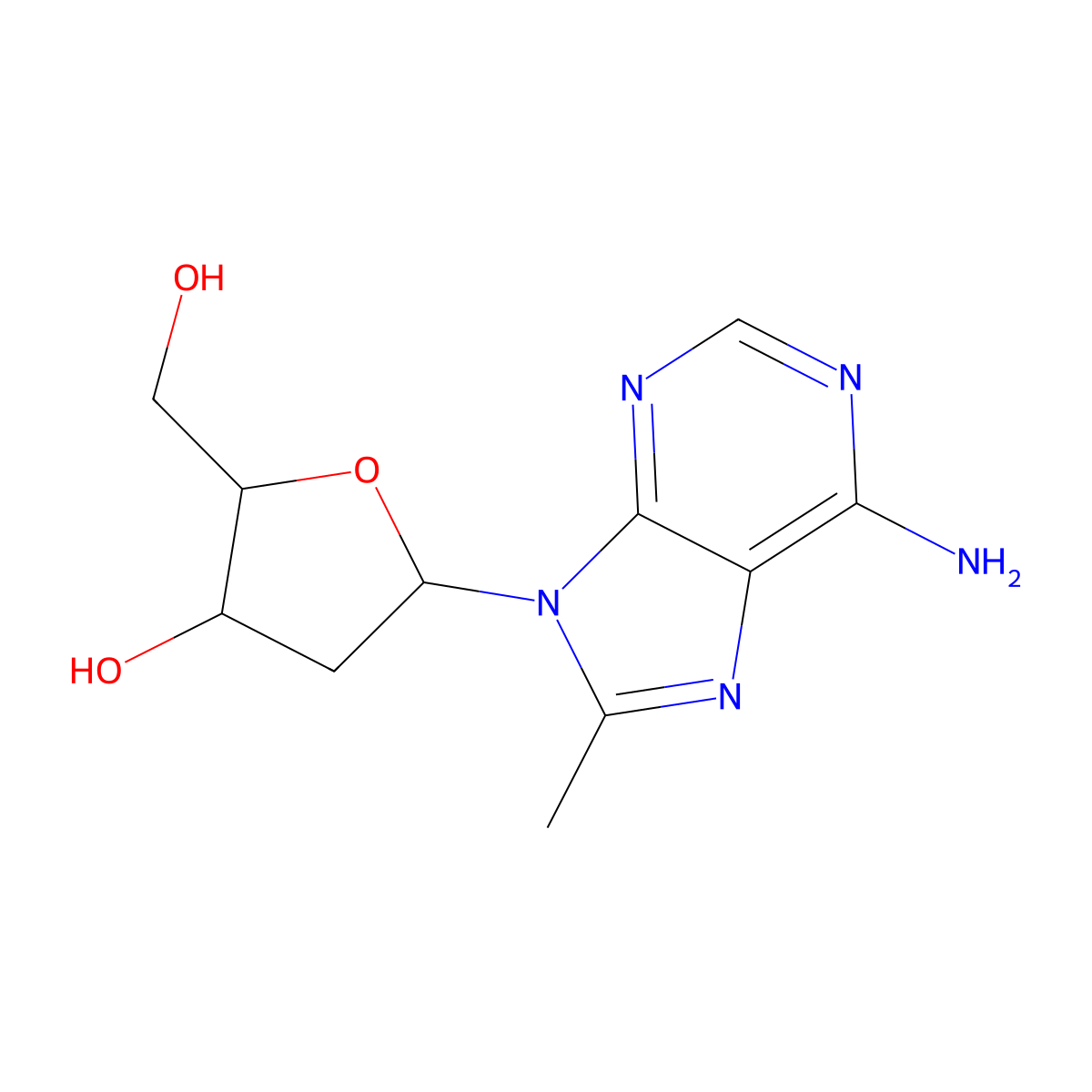 8-Methyl-2'-deoxyadenosine molecular structure, CAS 85562-60-3