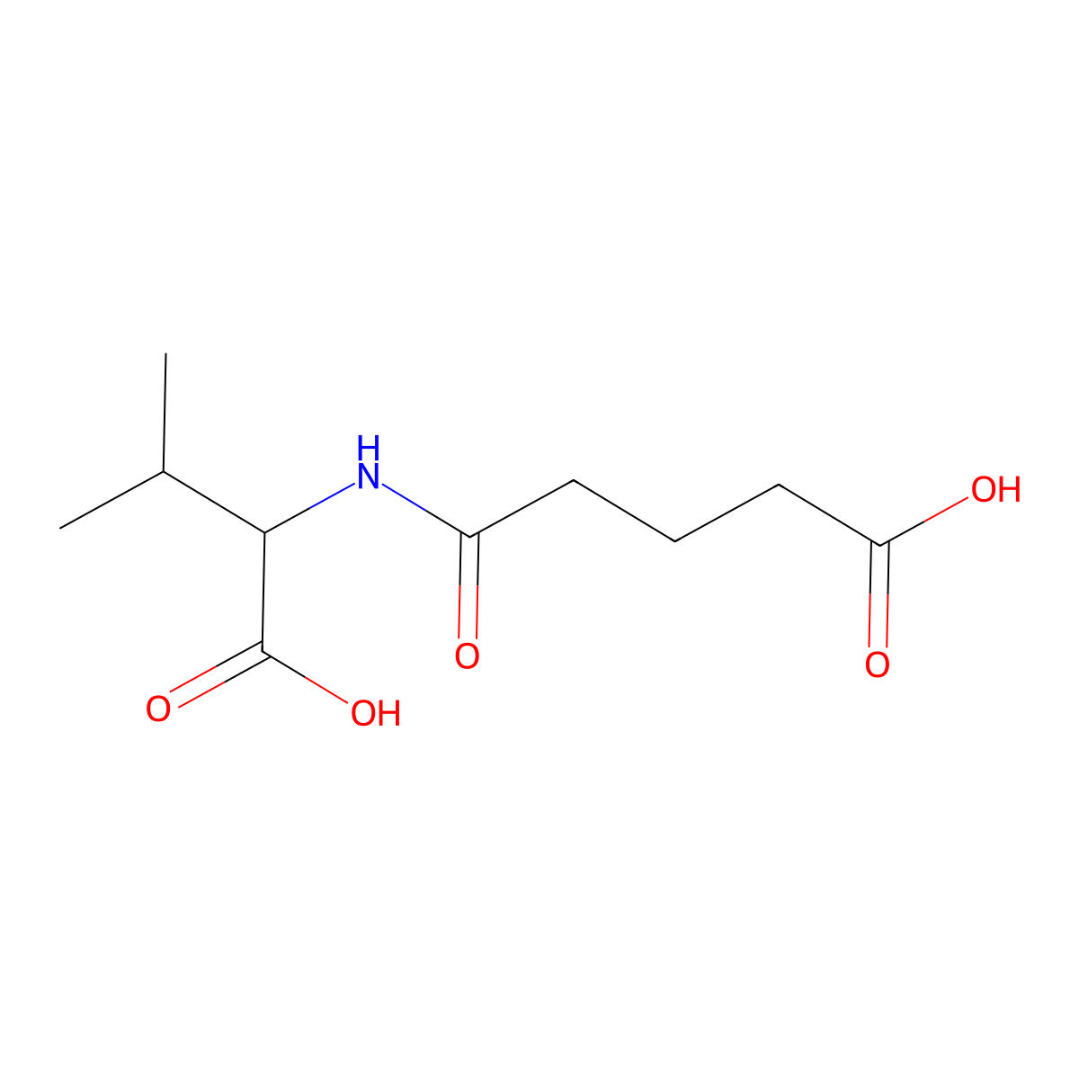 4-(((1S)-1-carboxy-2-methylpropyl)carbamoyl)butanoic acid molecular structure, CAS 85562-63-6