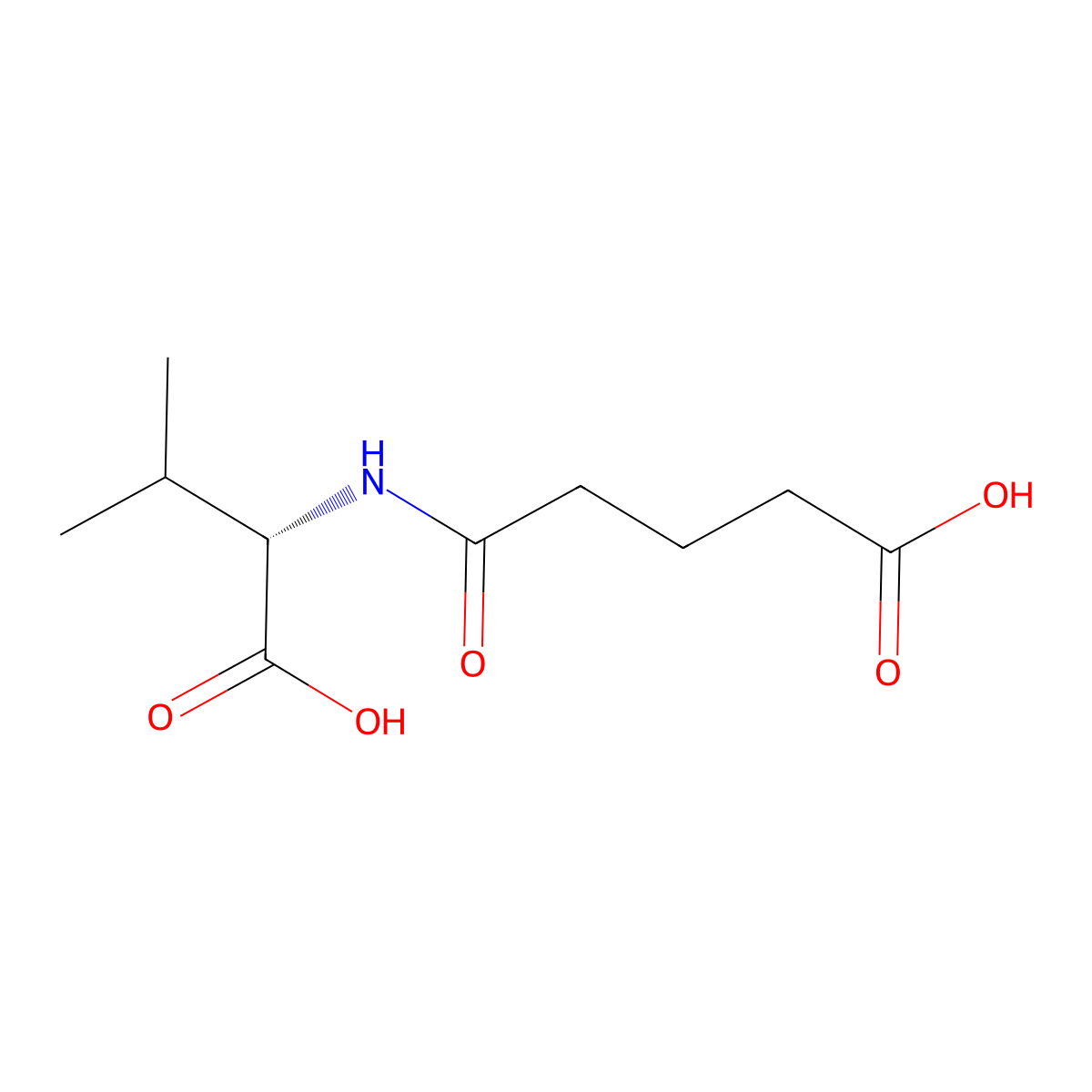 4-(((1S)-1-carboxy-2-methylpropyl)carbamoyl)butanoic acid molecular structure, CAS 85562-63-6