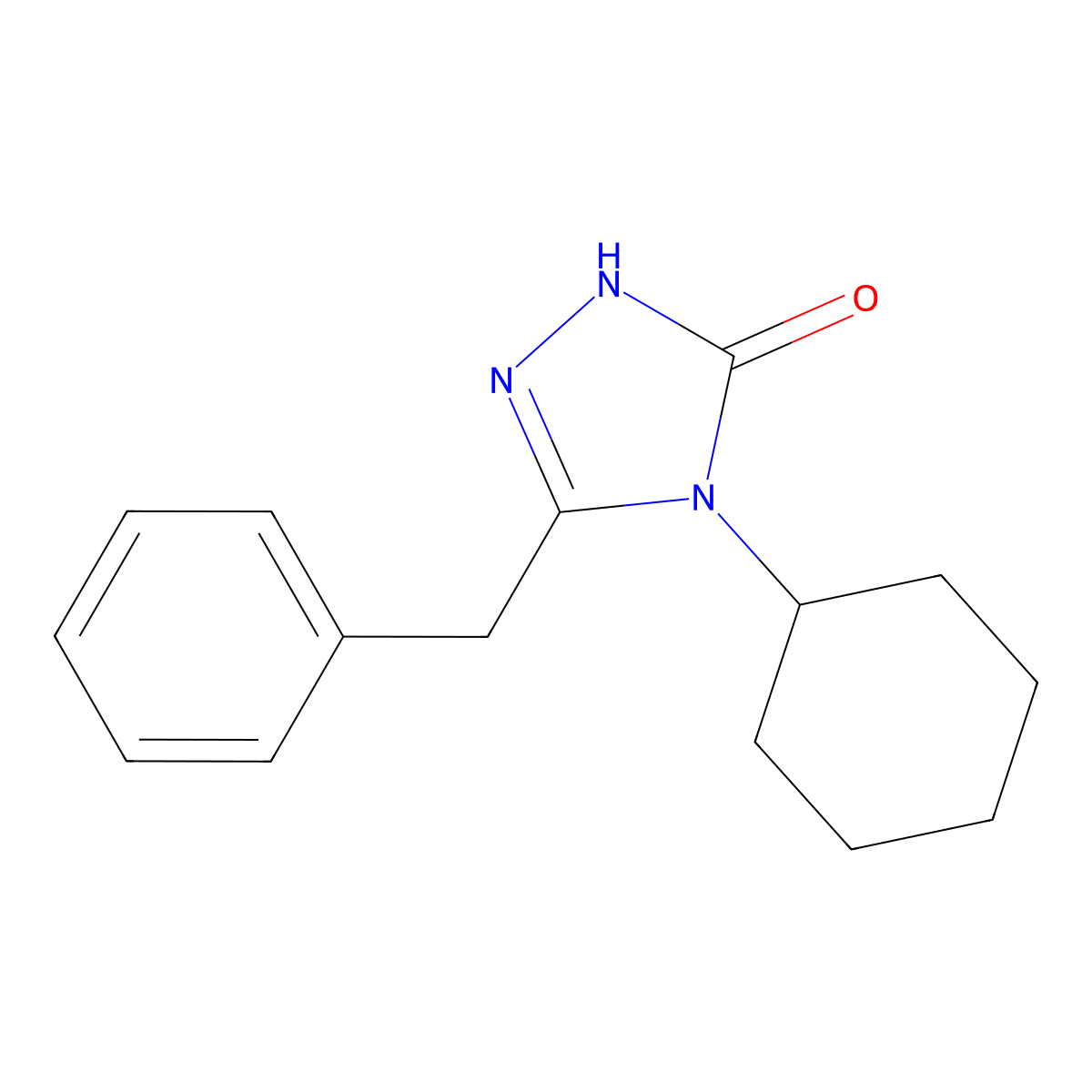 3H-1,2,4-Triazol-3-one, 4-cyclohexyl-2,4-dihydro-5-(phenylmethyl)- molecular structure, CAS 85562-85-2