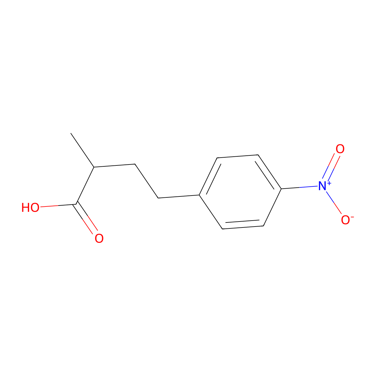 2-Methyl-4-(4-nitrophenyl)butanoic acid molecular structure, CAS 855620-47-2