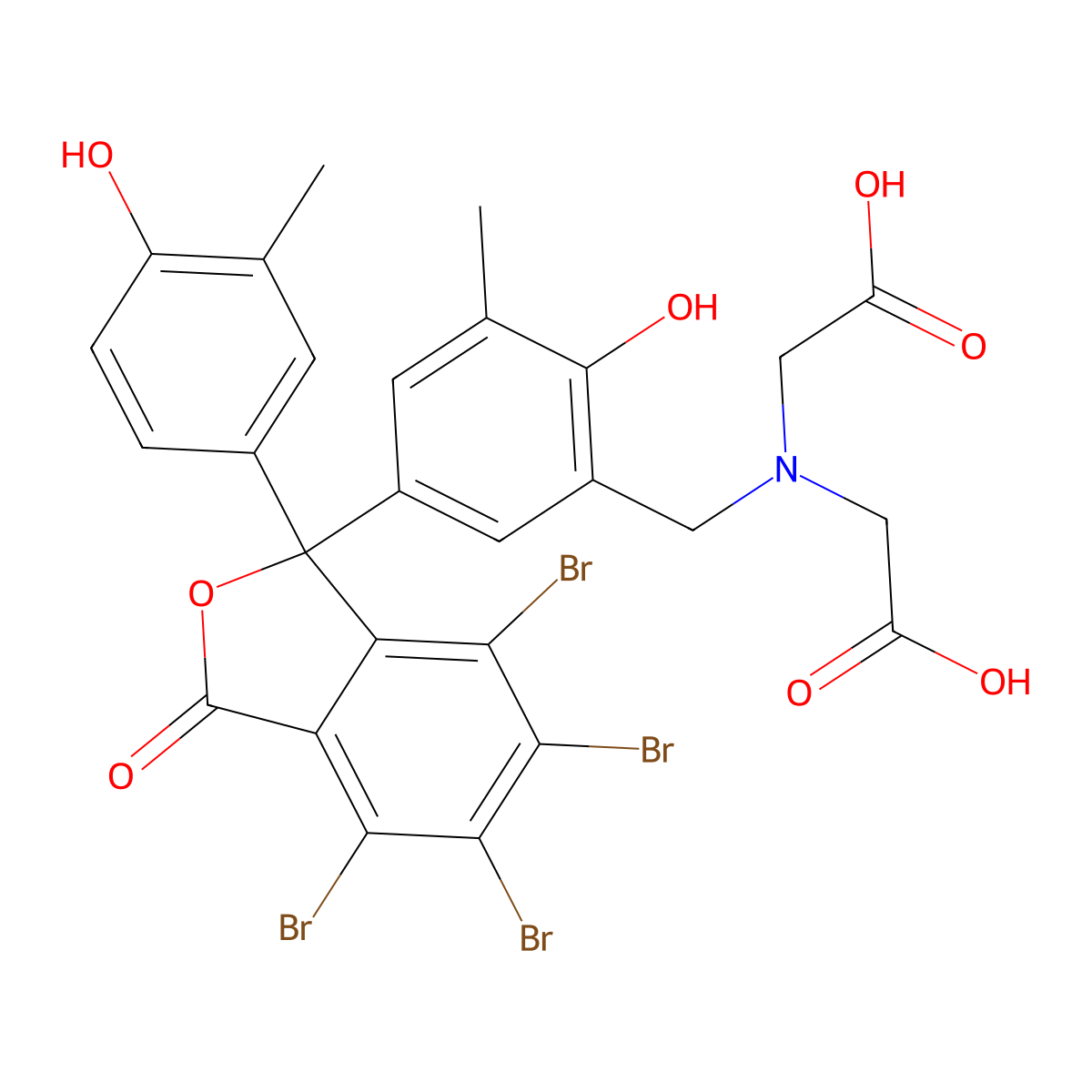 4,5,6,7-Tetrabromo-2-cresolphthalein-3'-methyliminodiacetic acid molecular structure, CAS 85563-15-1