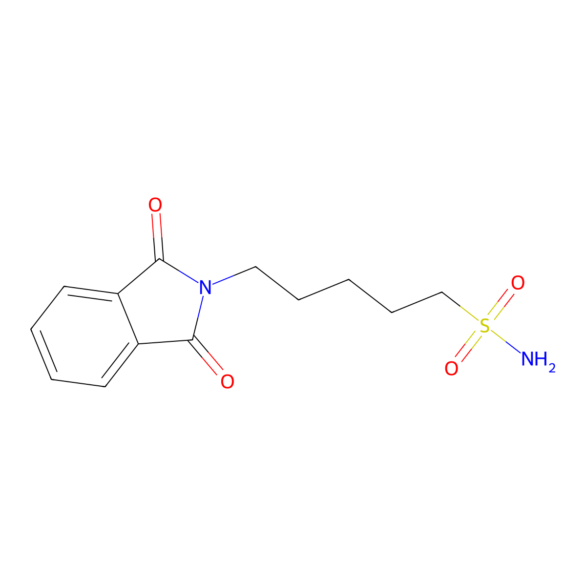 5-(1,3-dioxo-2,3-dihydro-1H-isoindol-2-yl)pentane-1-sulfonamide molecular structure, CAS 855633-19-1