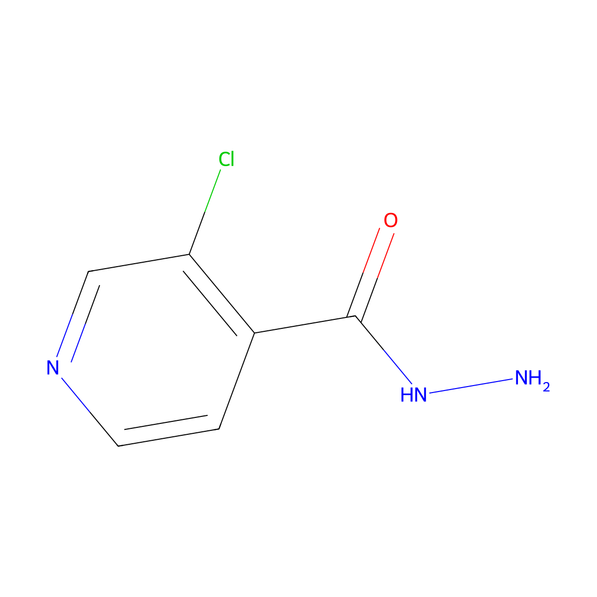 3-Chloropyridine-4-carbohydrazide molecular structure, CAS 855636-53-2